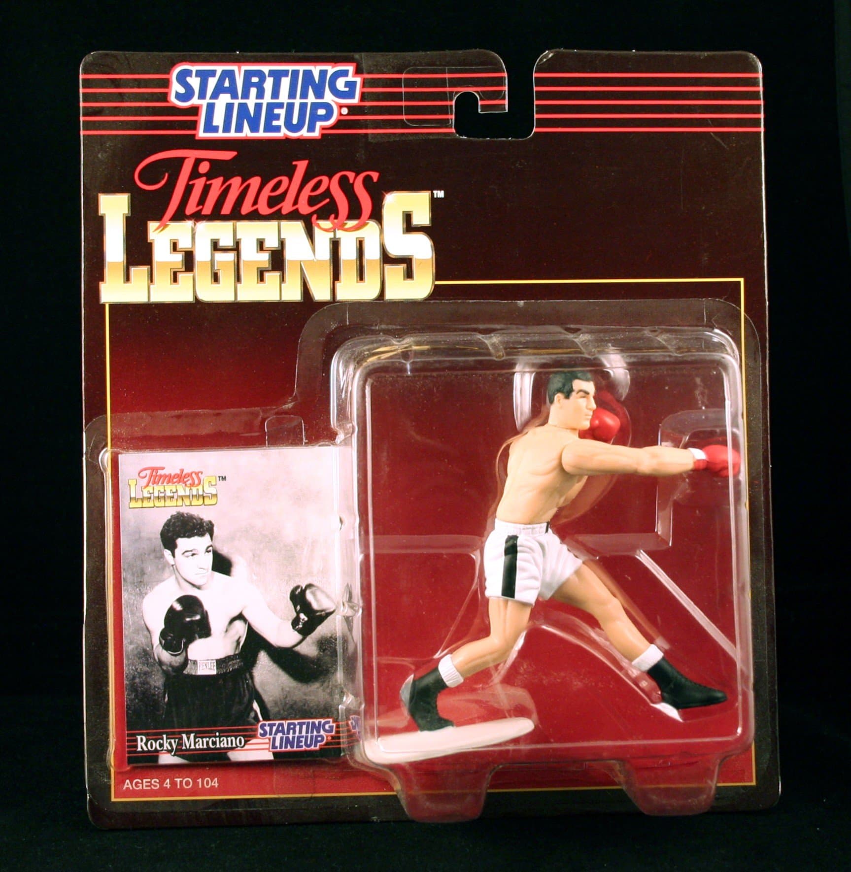 ROCKY MARCIANO / BOXING 1996 Timeless Legends Kenner Starting Lineup & Exclusive Collector Trading Card
