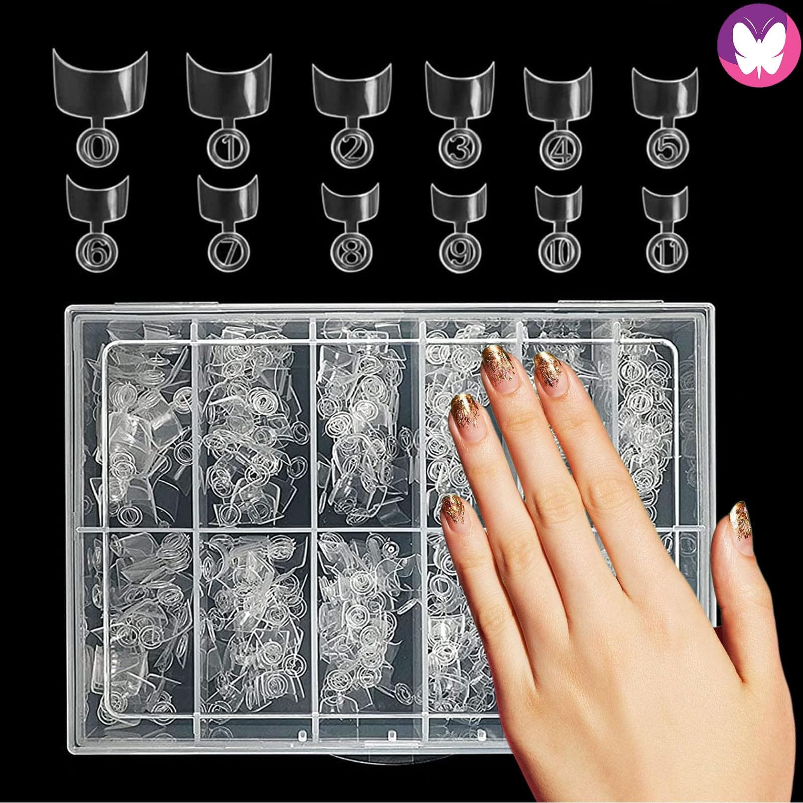 600PCS Short Nail Tips,Clear Short Half Cover French Style False Acrylic Nail Art Tips for Professional Short Extension Toenails & Fingers False Nails Tips