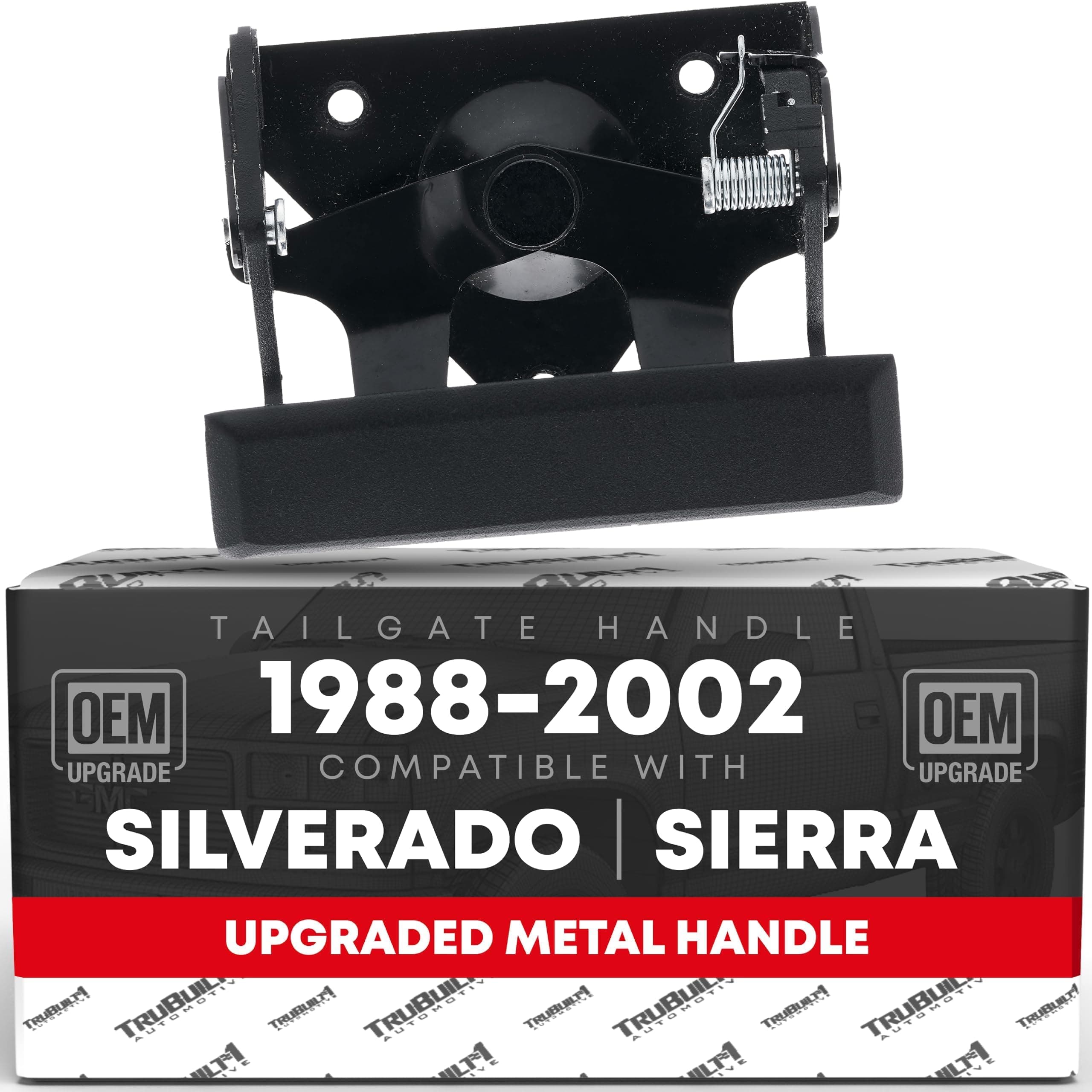 T1A Tailgate Handle Assembly, Upgraded Metal - Compatible with 1988-1999 Chevrolet C1500, K1500, C2500, C3500, K2500, K3500, 91-02; 88-99 GMC C1500, K1500, C2500, C3500, K2500, K3500, 15991785