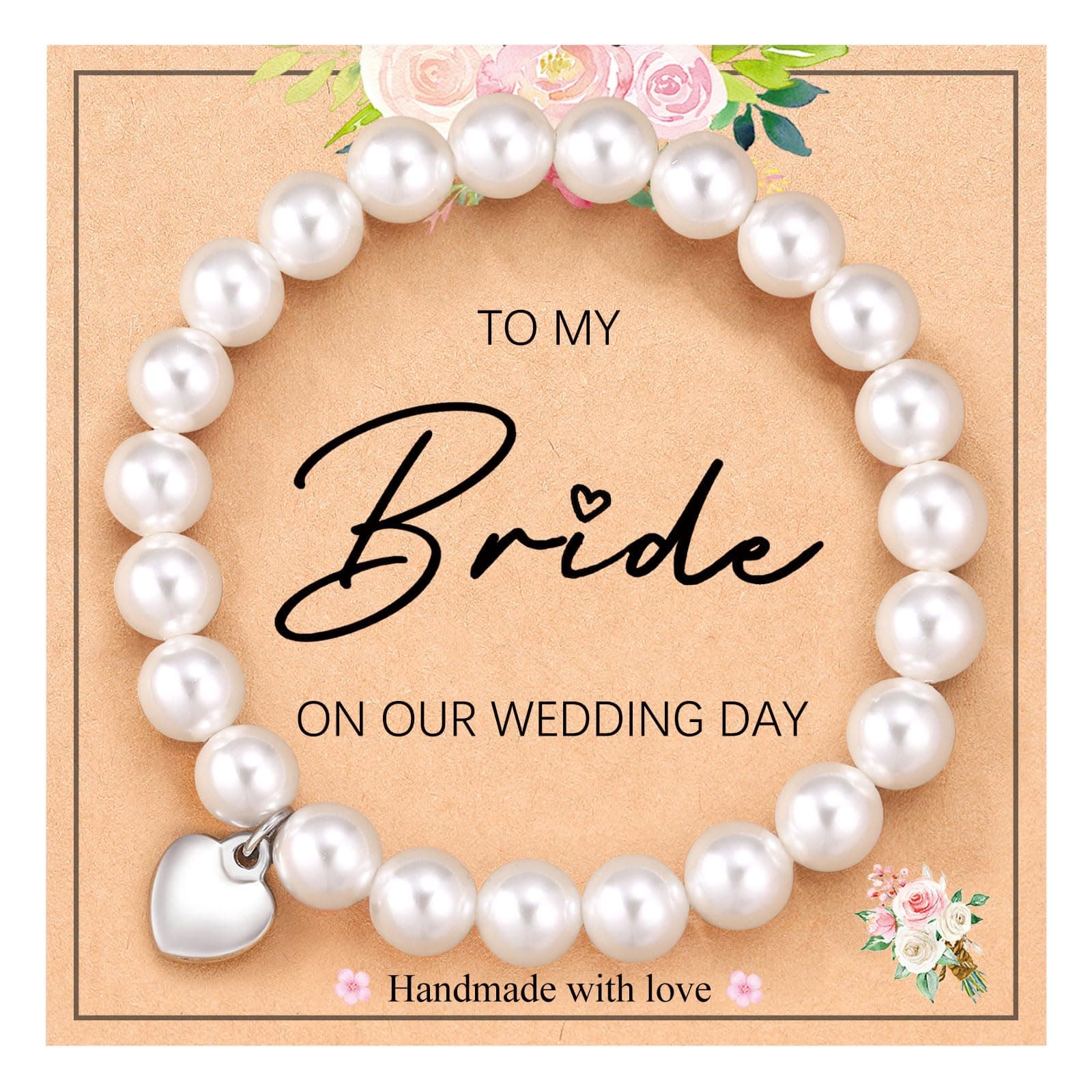 UPROMI Wedding Jewelry for Mother of The Bride, Mother of The Groom, Grandma, Mother in Law, Daughter, Bride, Bridesmaid, Pearl Bracelet for Women