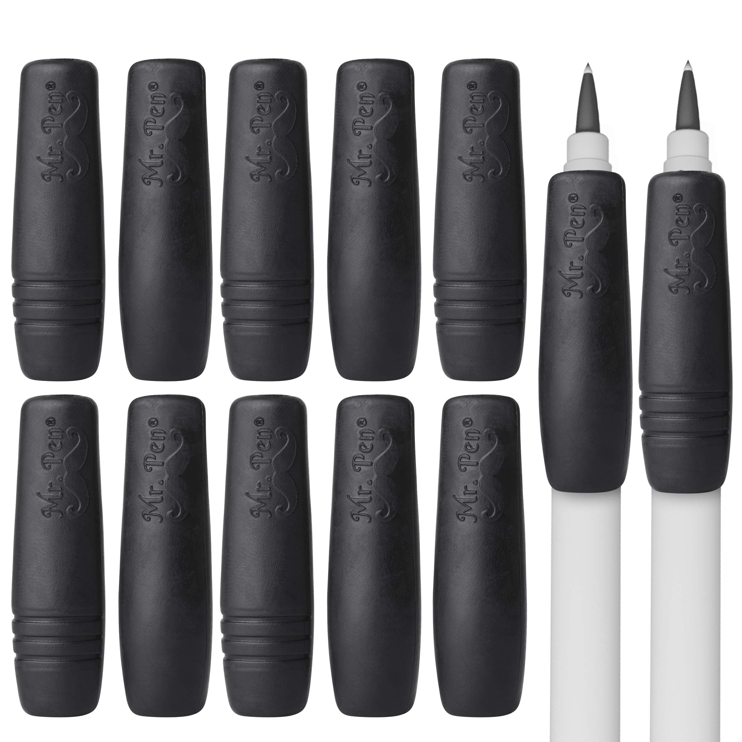 Mr. Pen- Pencil and Pen Grips, 12 Pack, Black, Pencil Grips for Adults, Rubber Pencil Grips, Pen Grips for Adults with Arthritis, Ergonomic Pencil Grip, Pen Gripper