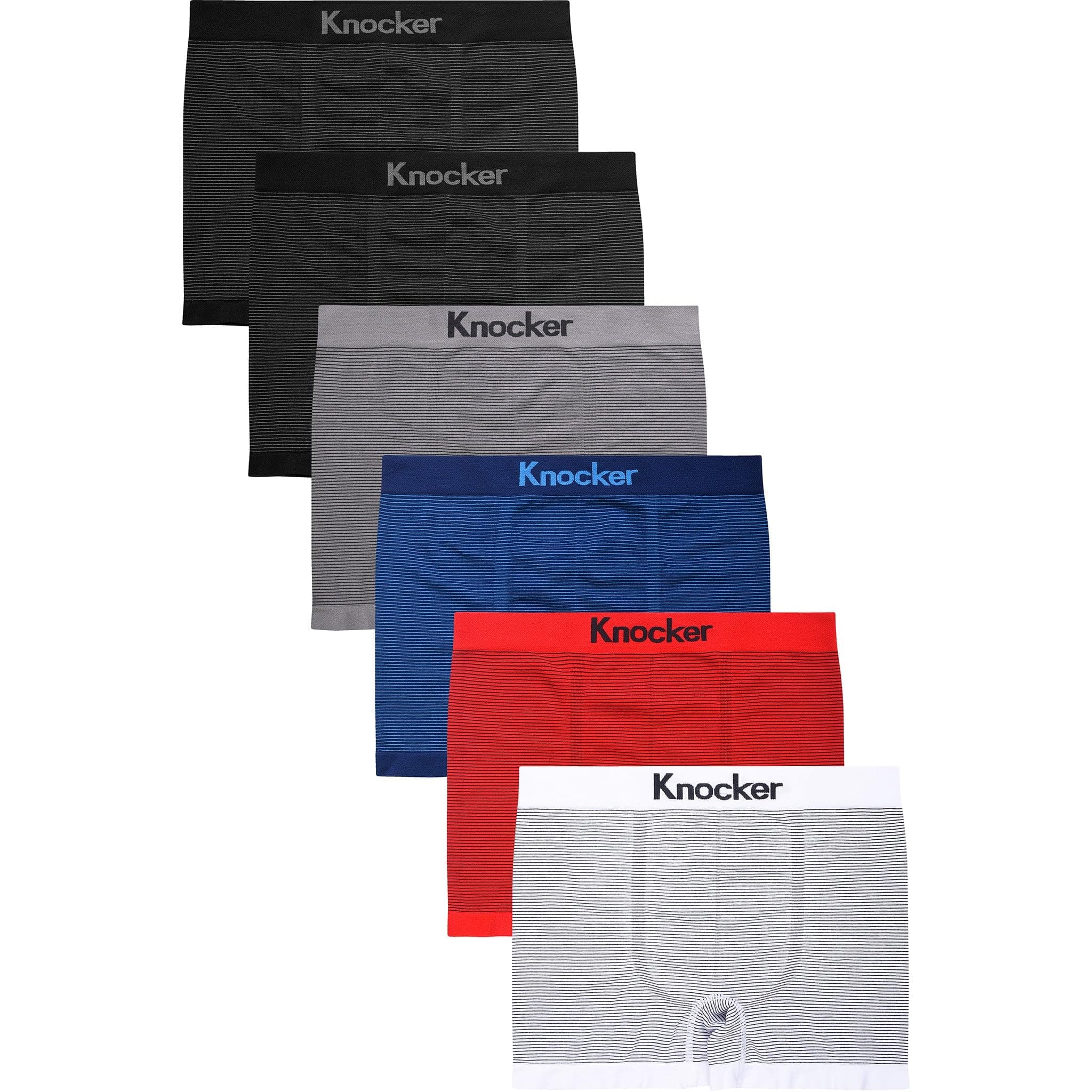 Men's Seamless Boxer Brief Stretchable Underwear 6 pcs, Assorted Colors