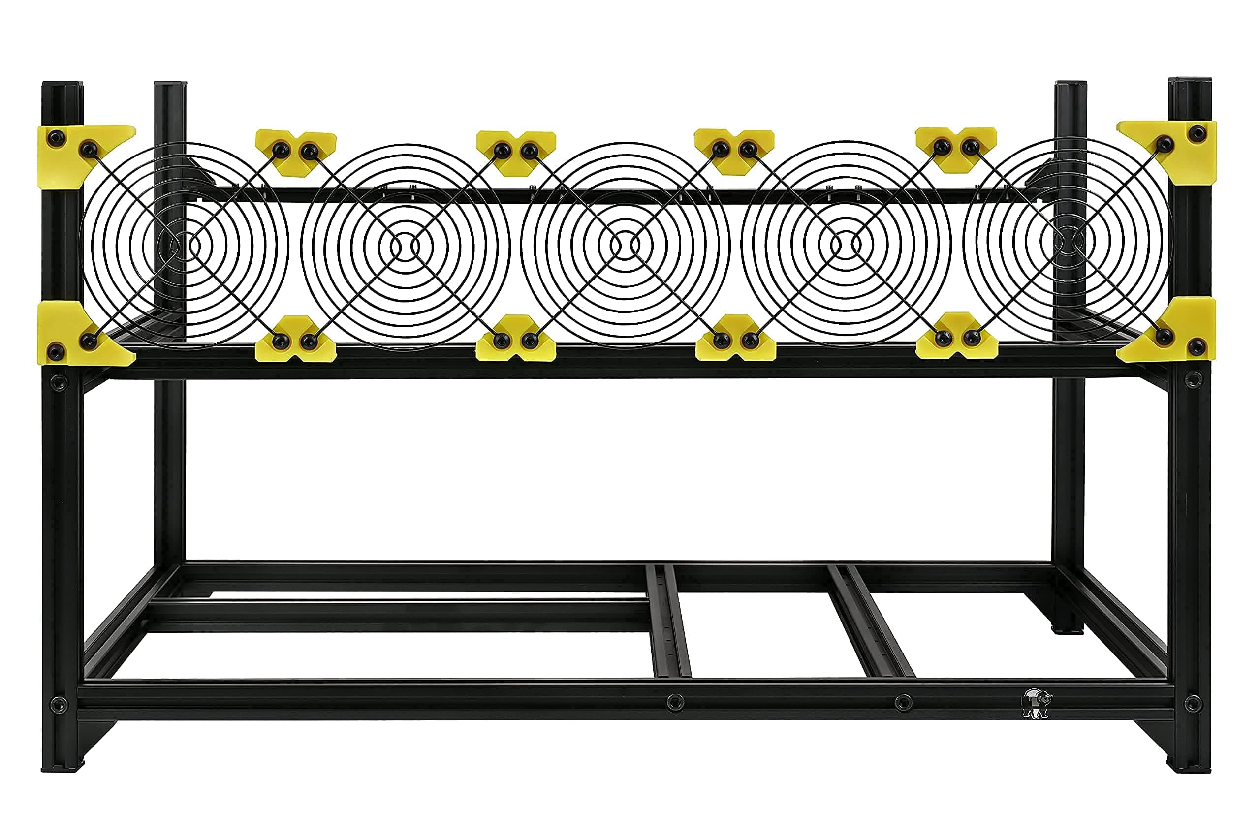 Bleev.In Aluminum 6GPU Stackable Mining Case Rig Open Air Frame For ETH/ETC/ZCash (Black without fans)