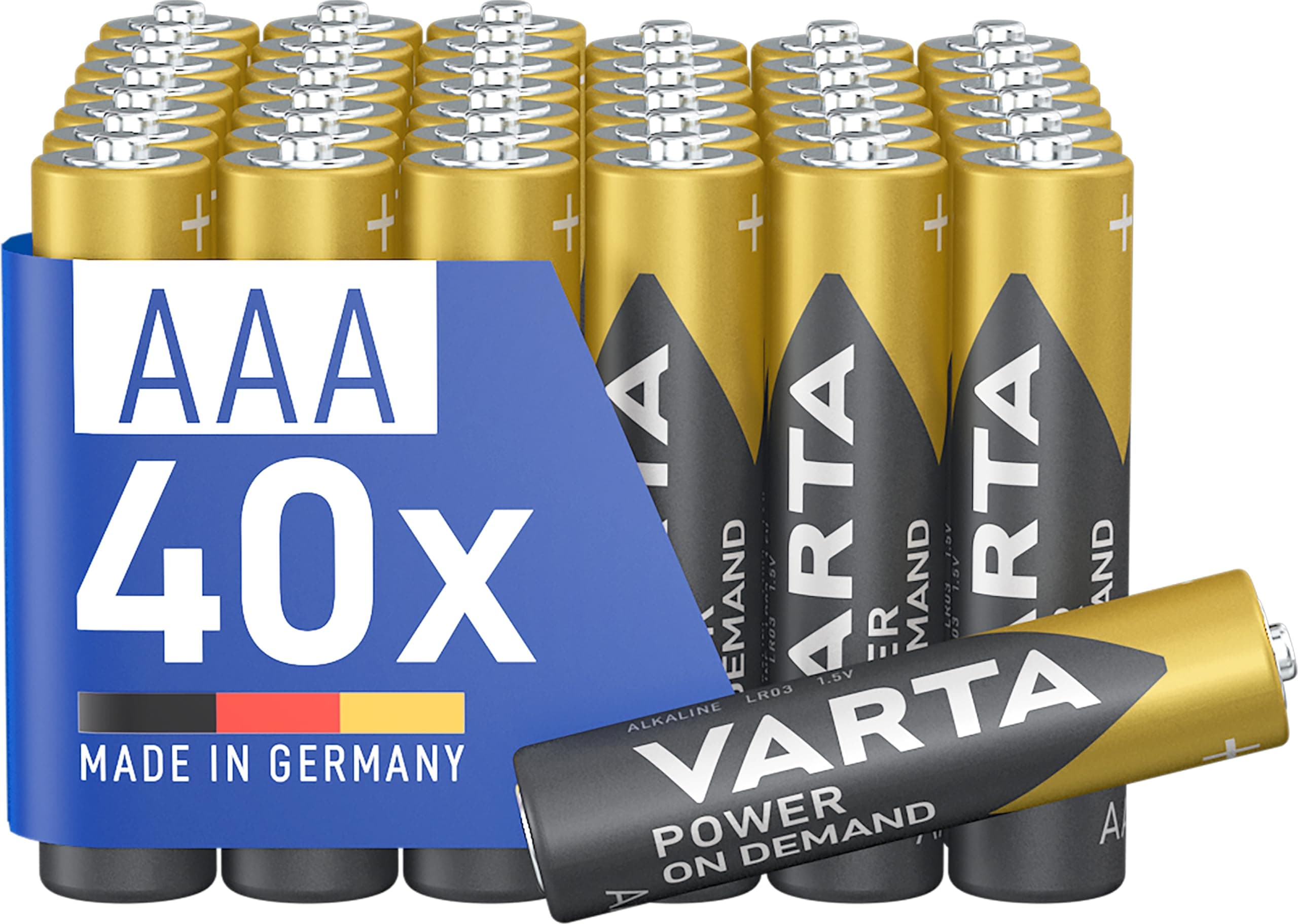 Power on demand AAA micro batteries (suitable for computer accessories, smart home devices or torches) pack of 40