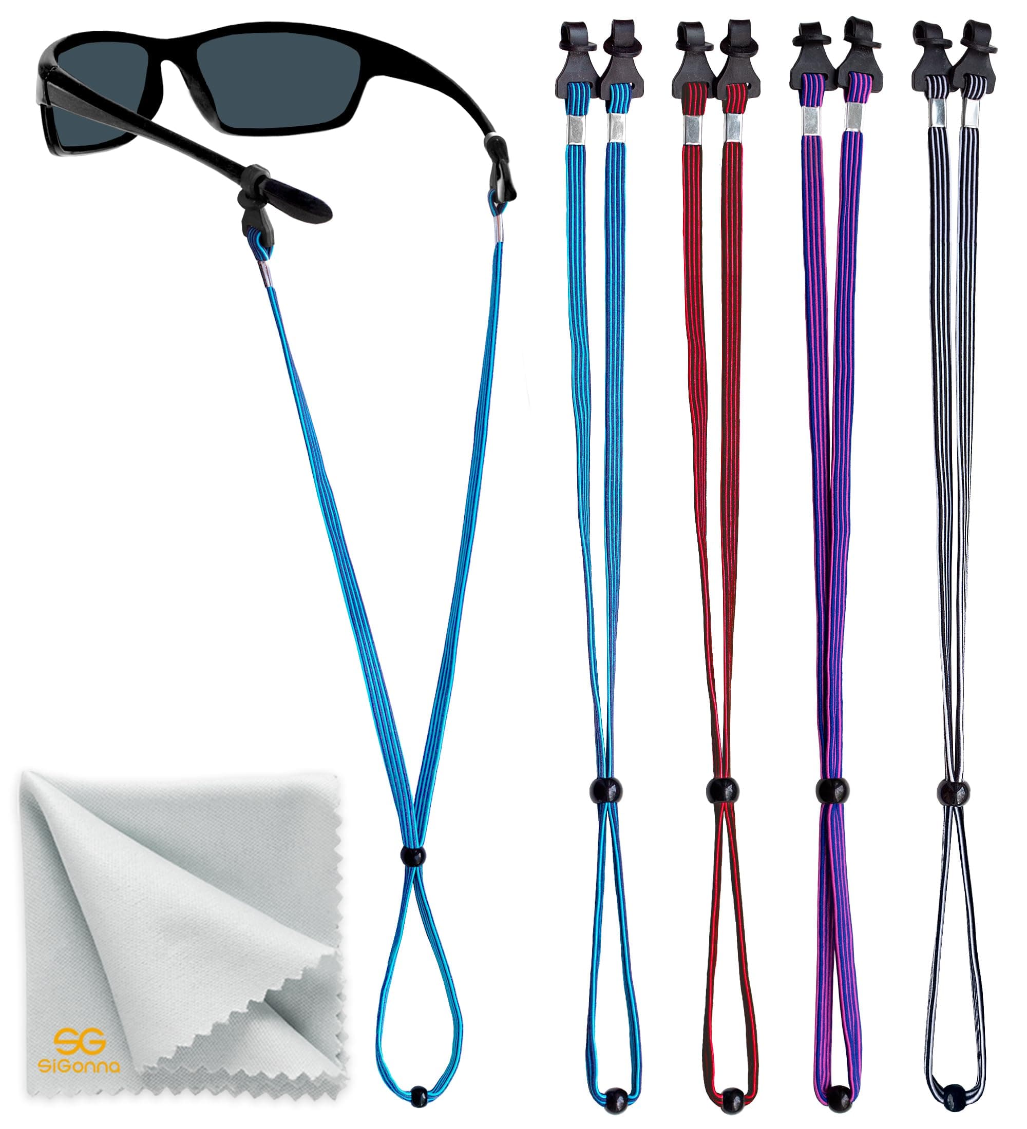 SIGONNA Eye Glasses String Holder Straps - Sports Sunglasses Strap for Men Women - Eyeglass Holders Around Neck - Glasses Retainer Cord Chains Lanyards