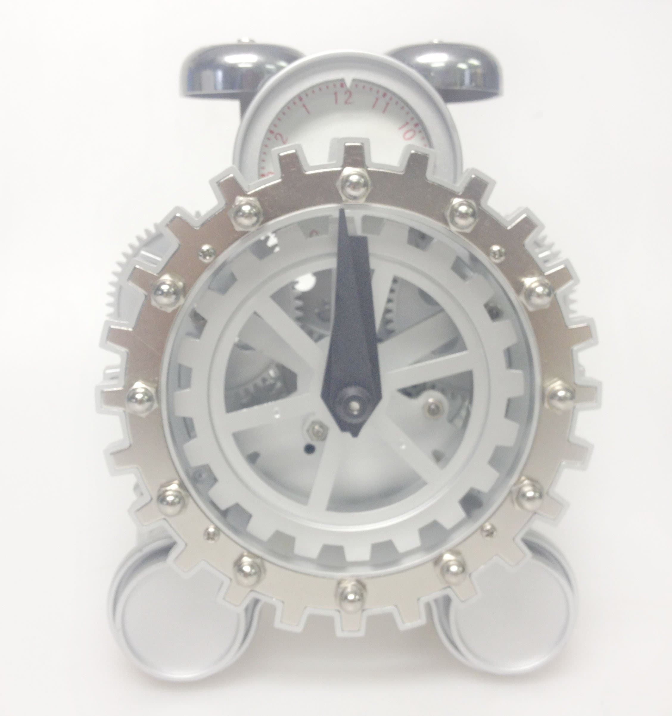 Silver Mechanical Skeleton Alarm Clock
