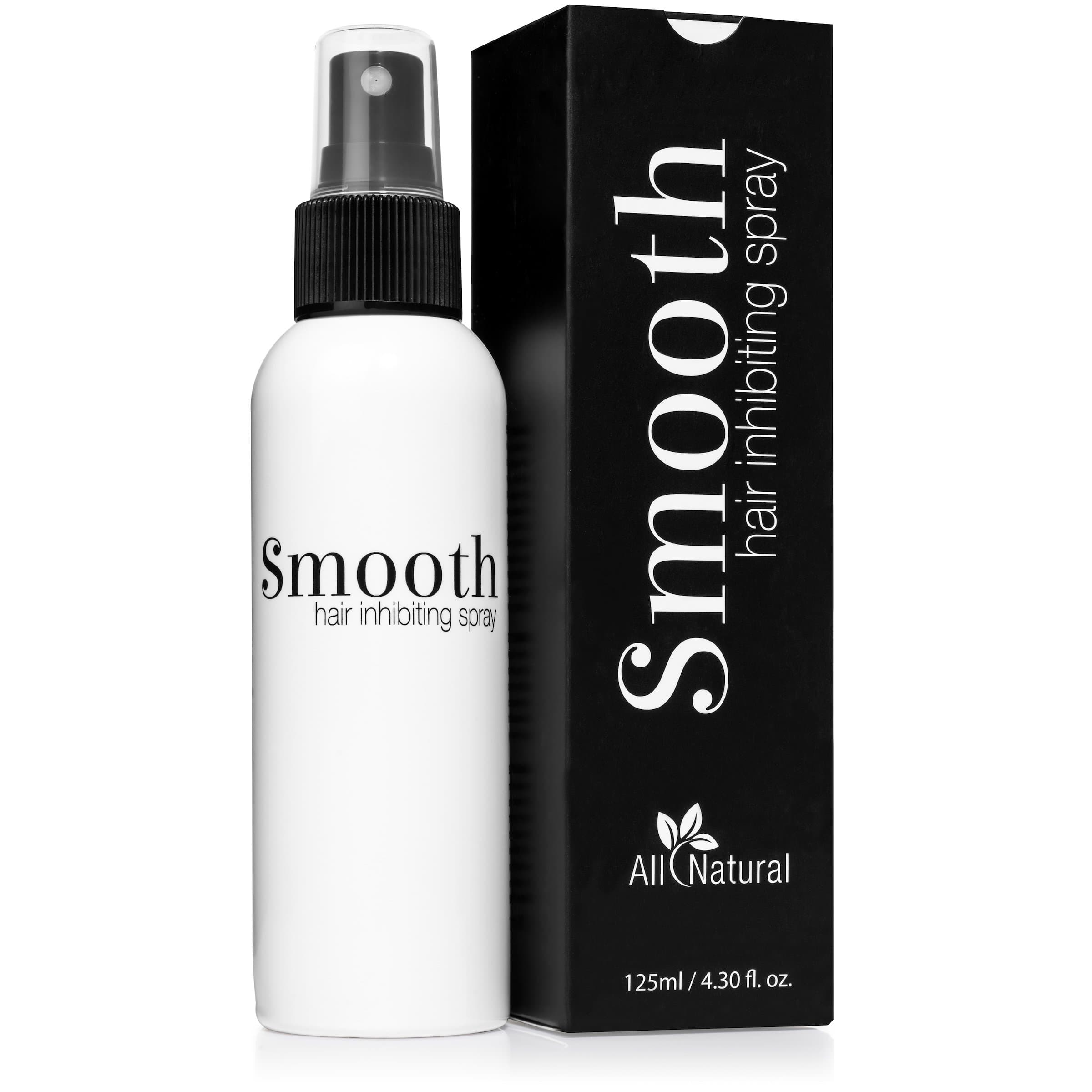 Smooth - Best All Natural Hair Growth Inhibitor Spray After Body Face Hair Removal Permanently Minimizes Regrowth Women Men Sensitive Skin 4.3 fl oz