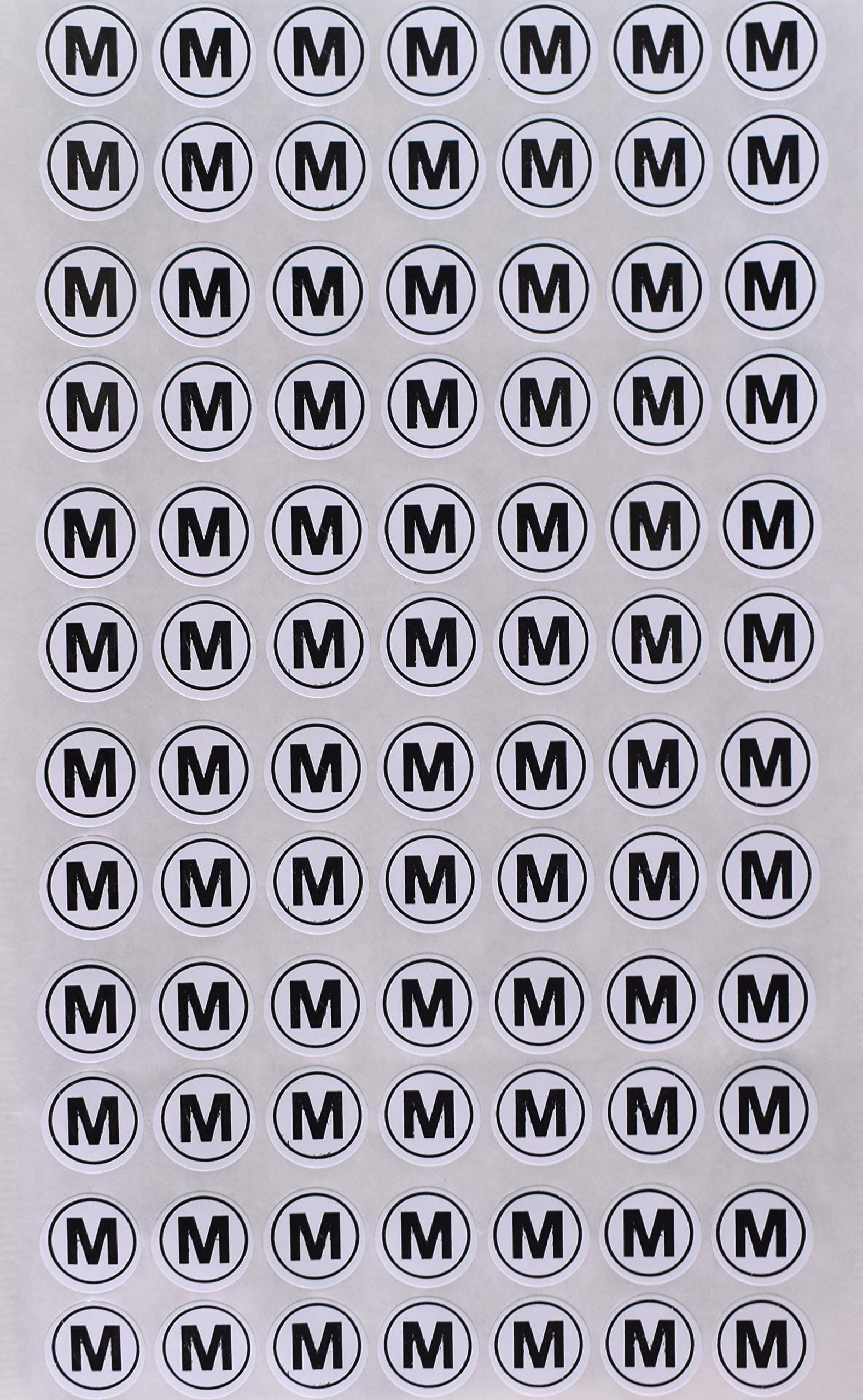 JAS Stickers - 12 Sheets (1000 Labels) Clothing/Shoes 0.5'' Round Size Stickers for Apparels (S)