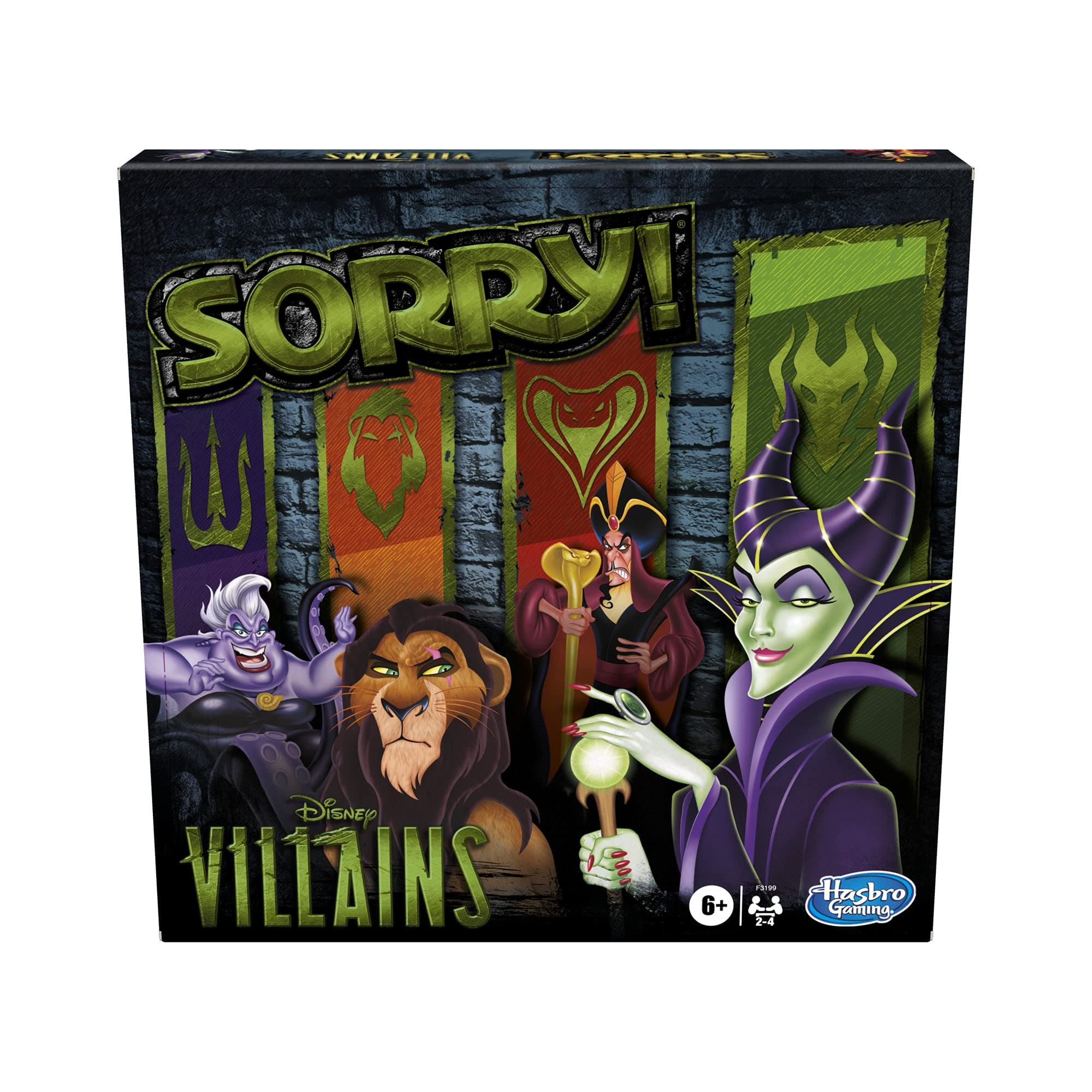 Sorry! Board Game: Disney Villains Edition Kids Game, Family Games for Ages 6 and Up (Amazon Exclusive)