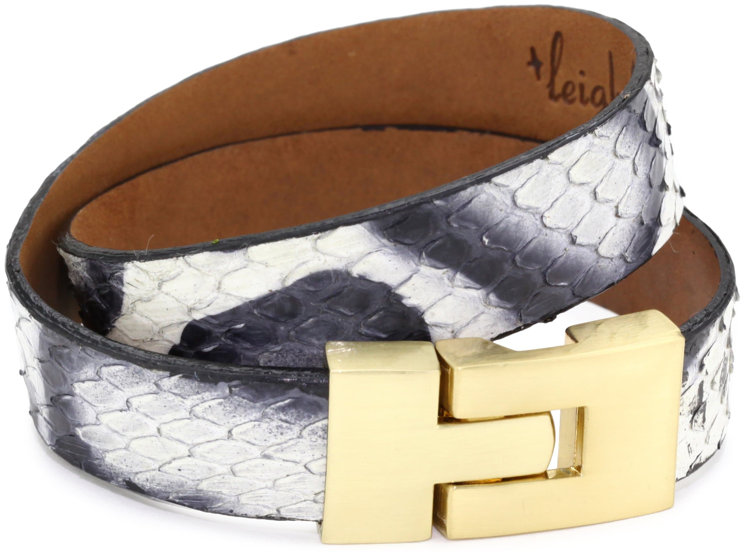 Leighelena Python Spray Paint Double Wrap Buckle Bracelet