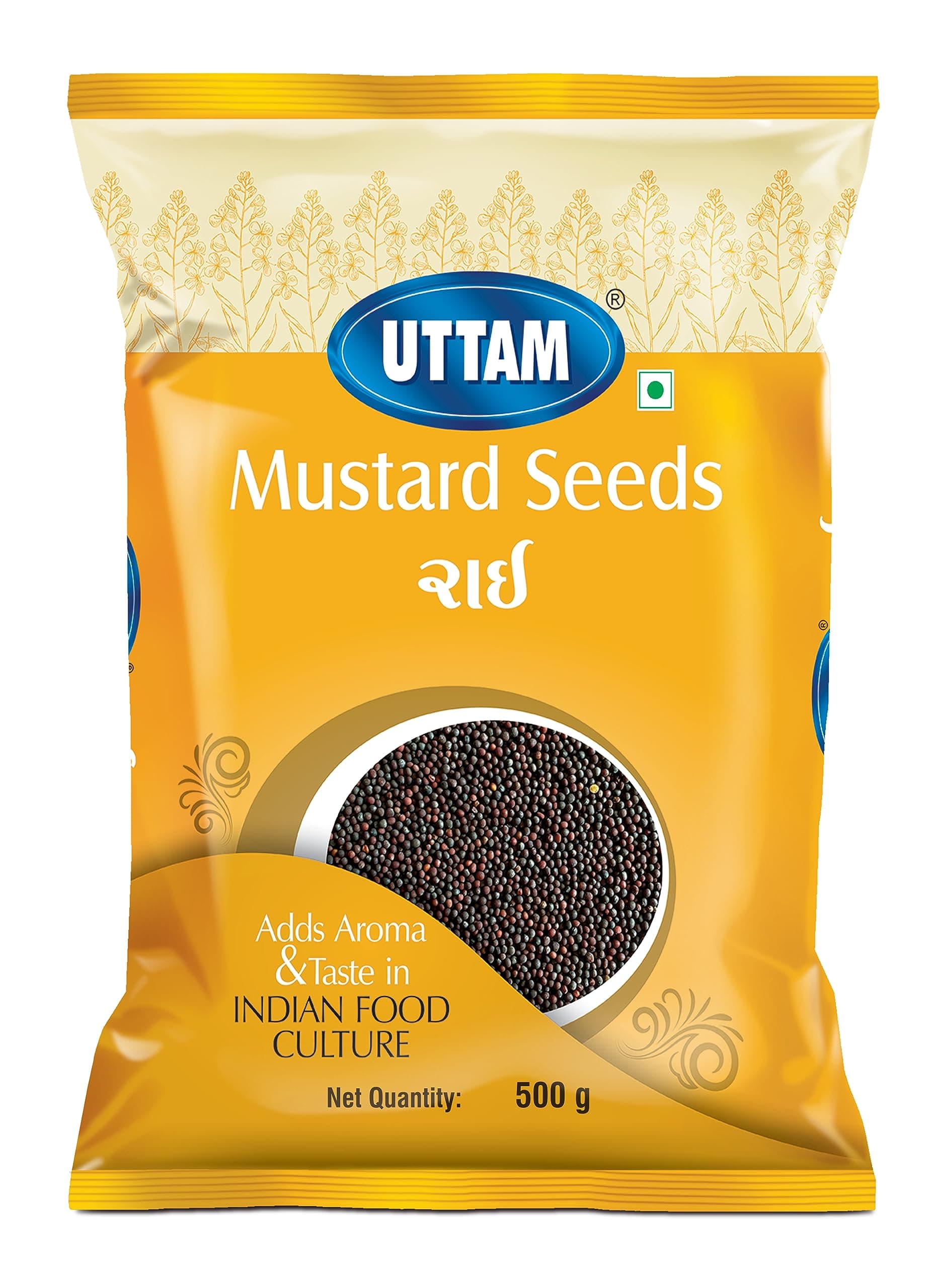 UTTAM Black Mustard Seed Small - (500Gm X 2) Rai, Sarson Whole Spices Perfect For Seasoning, Marinades, Cooking Freshly Sealed (Pack Of 2)