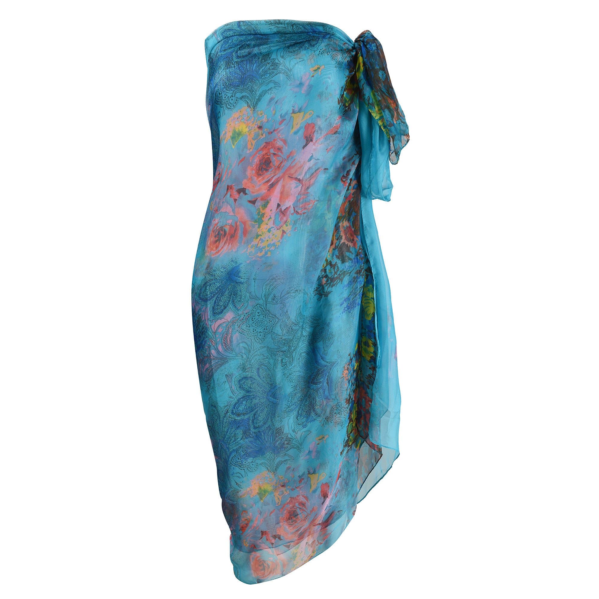 Womens Sexy Bohemian Floral Beach Cover Up Sarong Wrap Swimsuit Beachwear