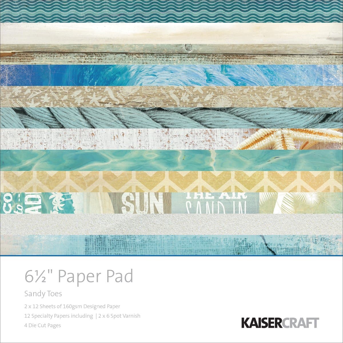 Kaisercraft Paper Pad, 6.5 by 6.5-Inch, Sandy Toes