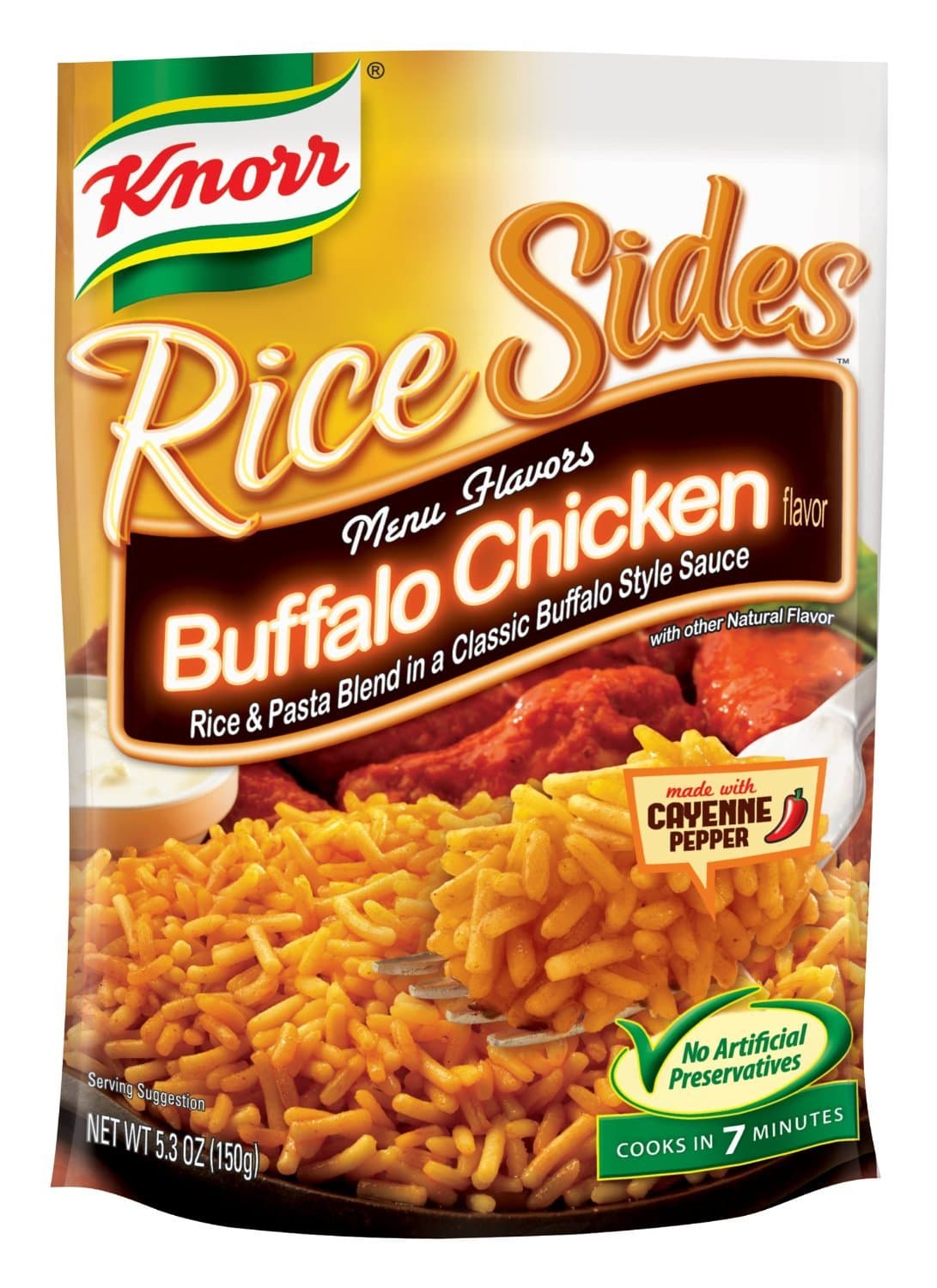 Rice Sides Buffalo Chicken - Rice & Pasta Blend in a Classic Buffalo Style Sauce (8 Pouches)