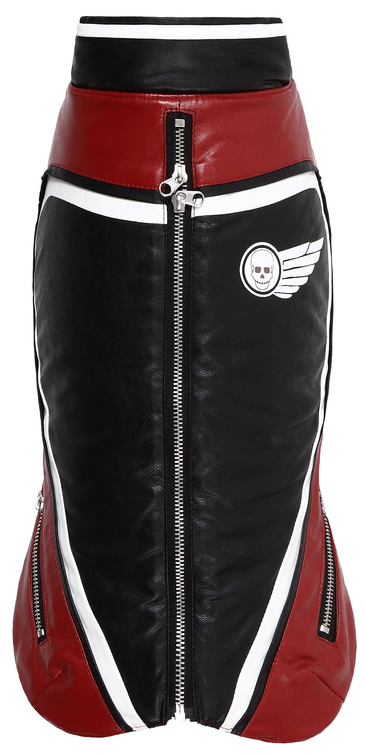 Wouapy 728446 Coat for Dogs Motor Cycle, Size 46, Red