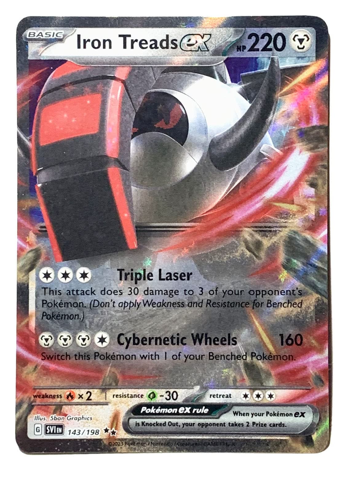 Pokemon - Iron Treads ex 143/198 - Scarlet & Violet - Double Rare - Holo Full Art