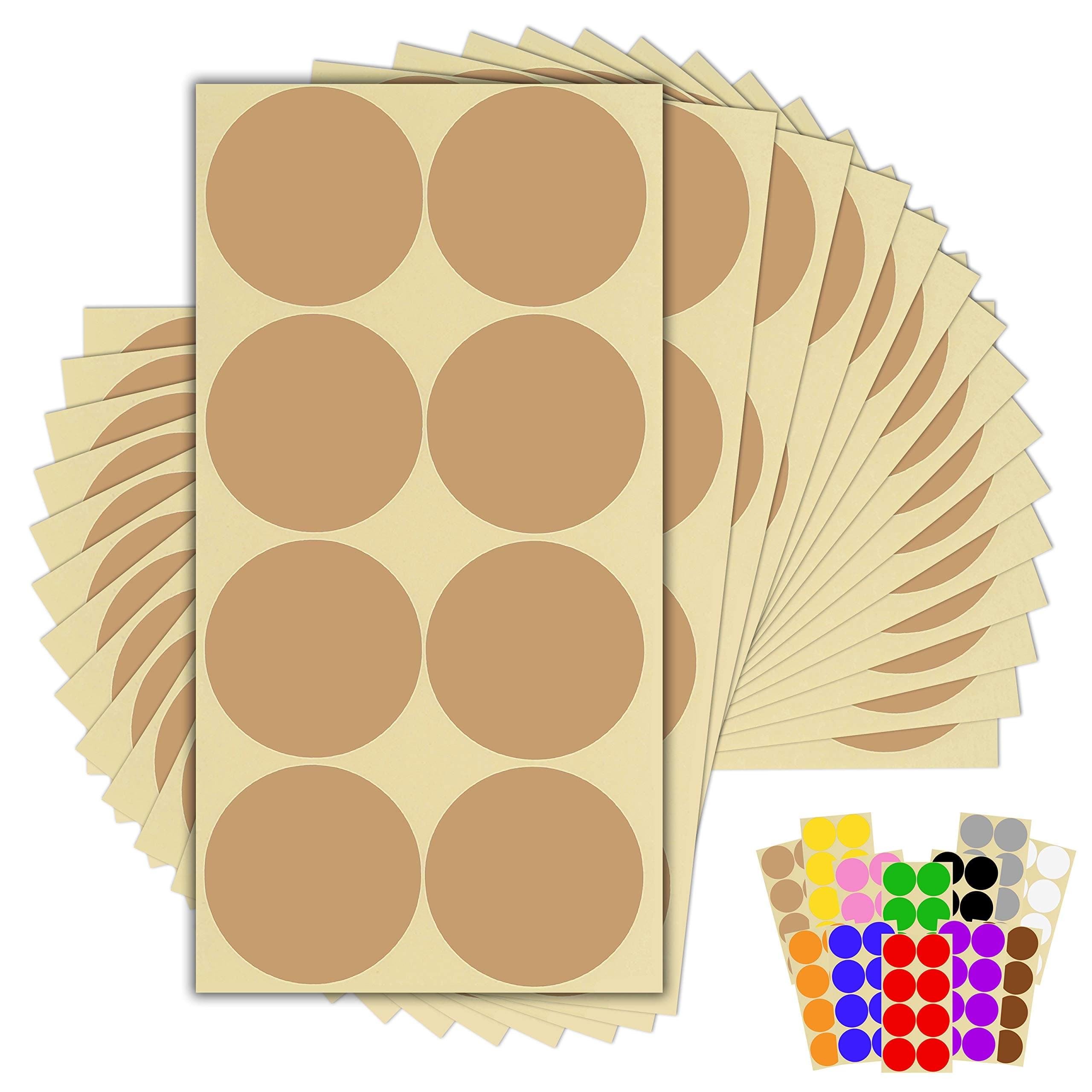 120 x Gold Sticky Dots - 50mm 2 Inch - Round Colour Coding Dot Stickers - 15 Sheets