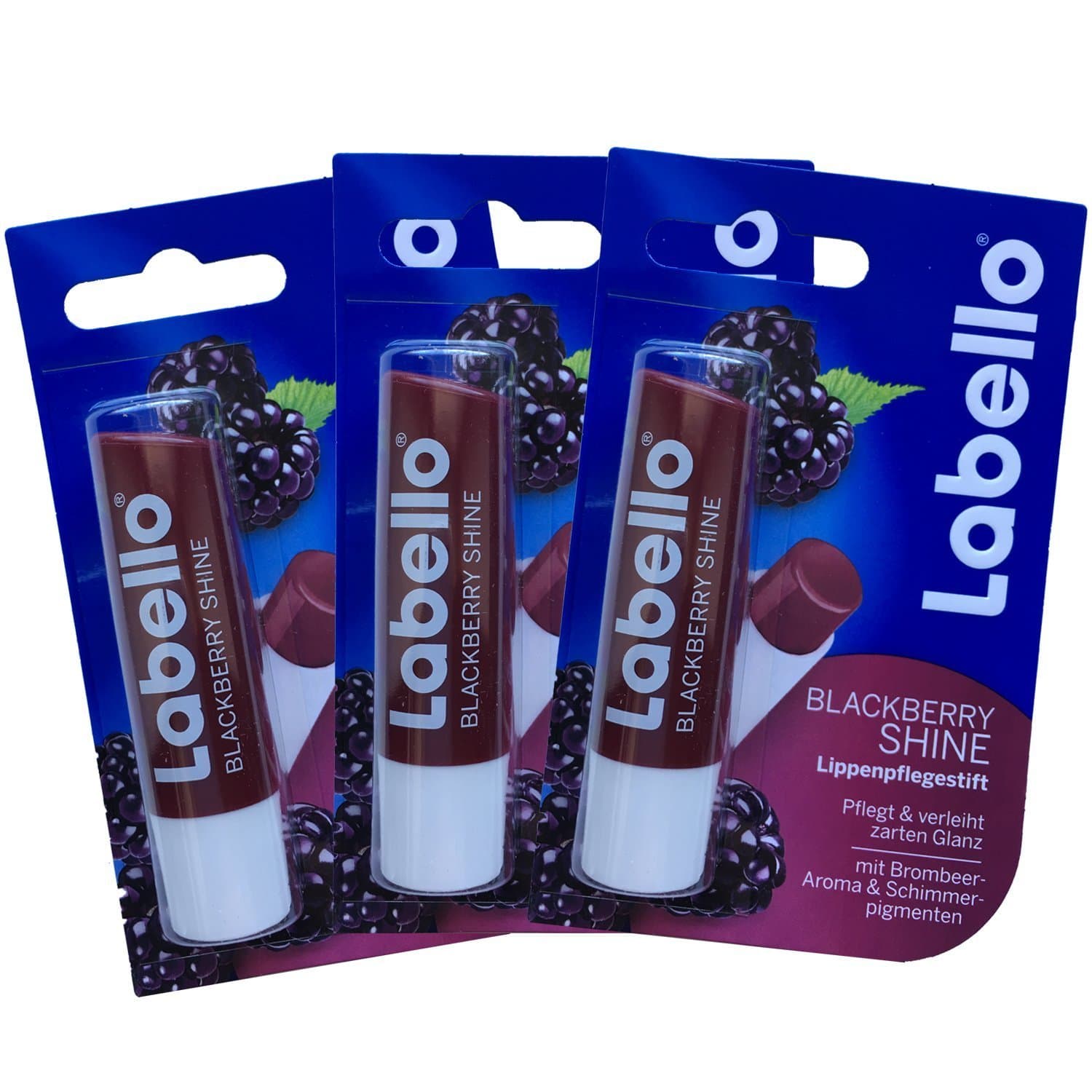 SUMKICA Labello Blackberry Shine Lip Balm 4.8g/5.5ml - 3 Pack