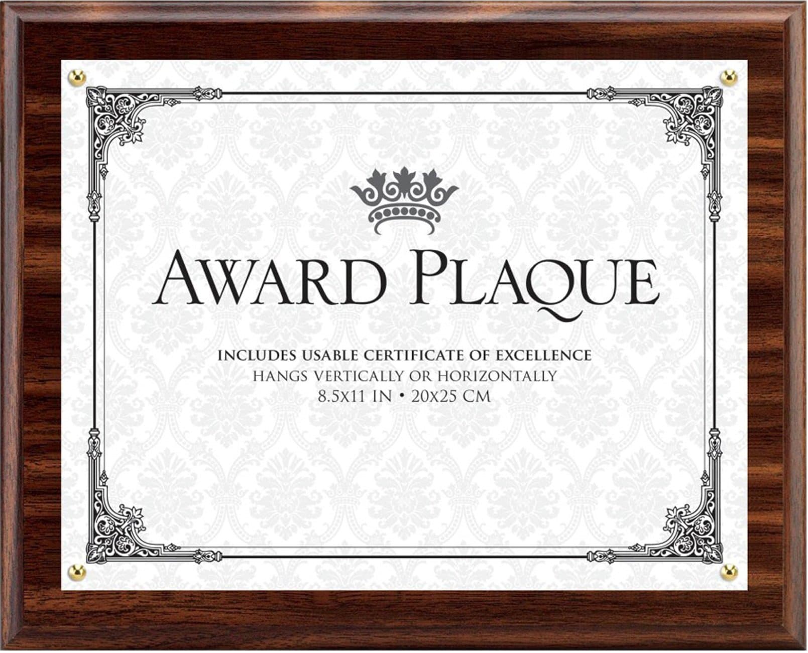 Burnes of Boston Award Plaque, 8.5 by 11-Inch