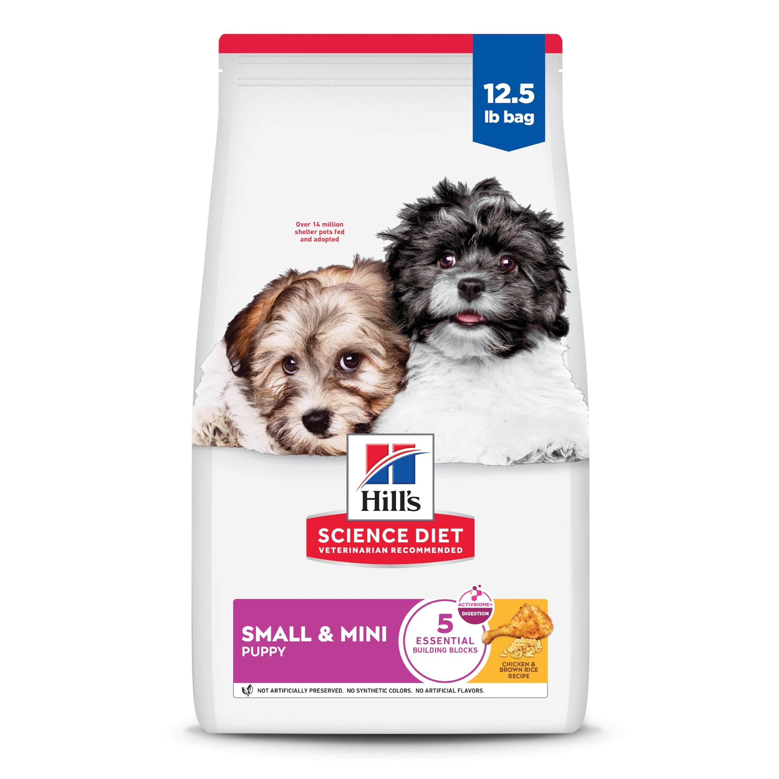 Puppy Small & Mini Dry Dog Food, Chicken & Brown Rice, 12.5 lb. Bag