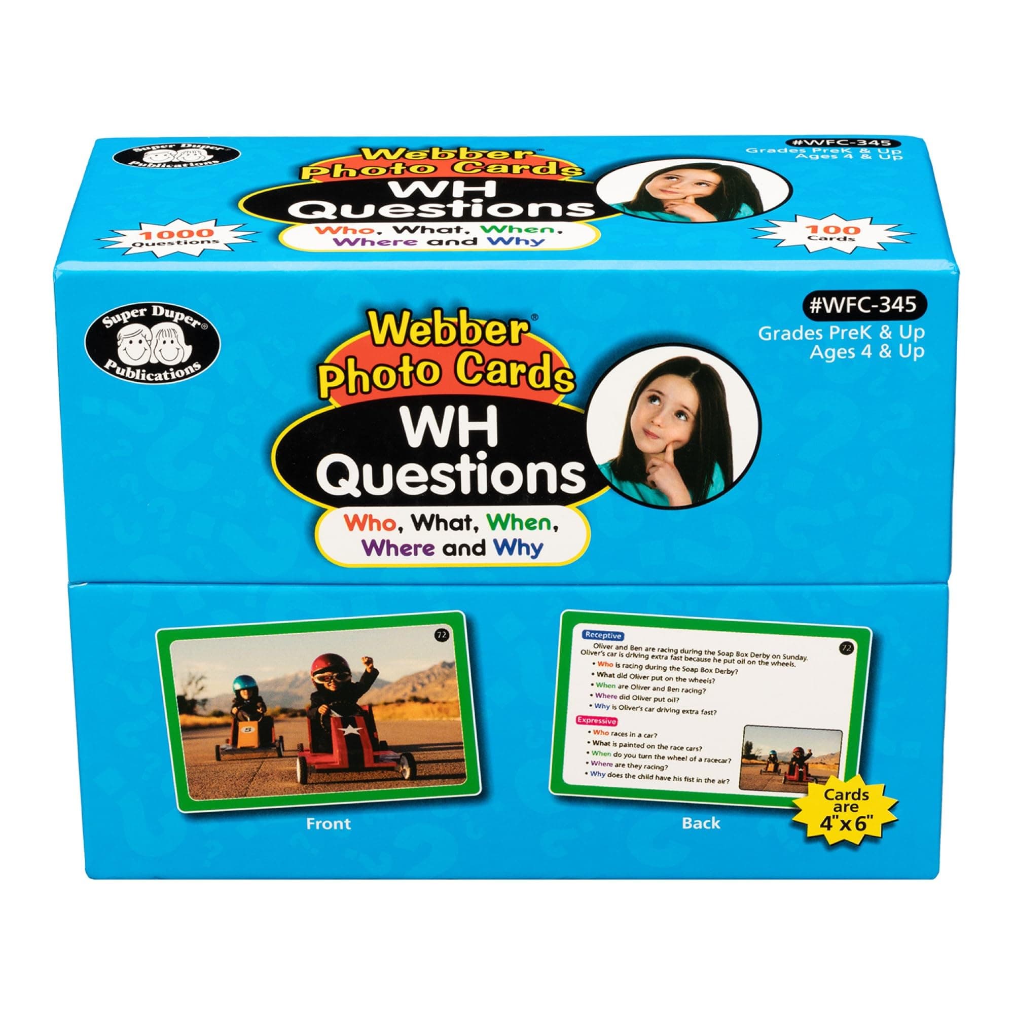 Super Duper Publications | Webber® Photo Cards – WH Questions | Flashcards - Receptive and Expressive Language Skills | Educational Learning Resource for Children