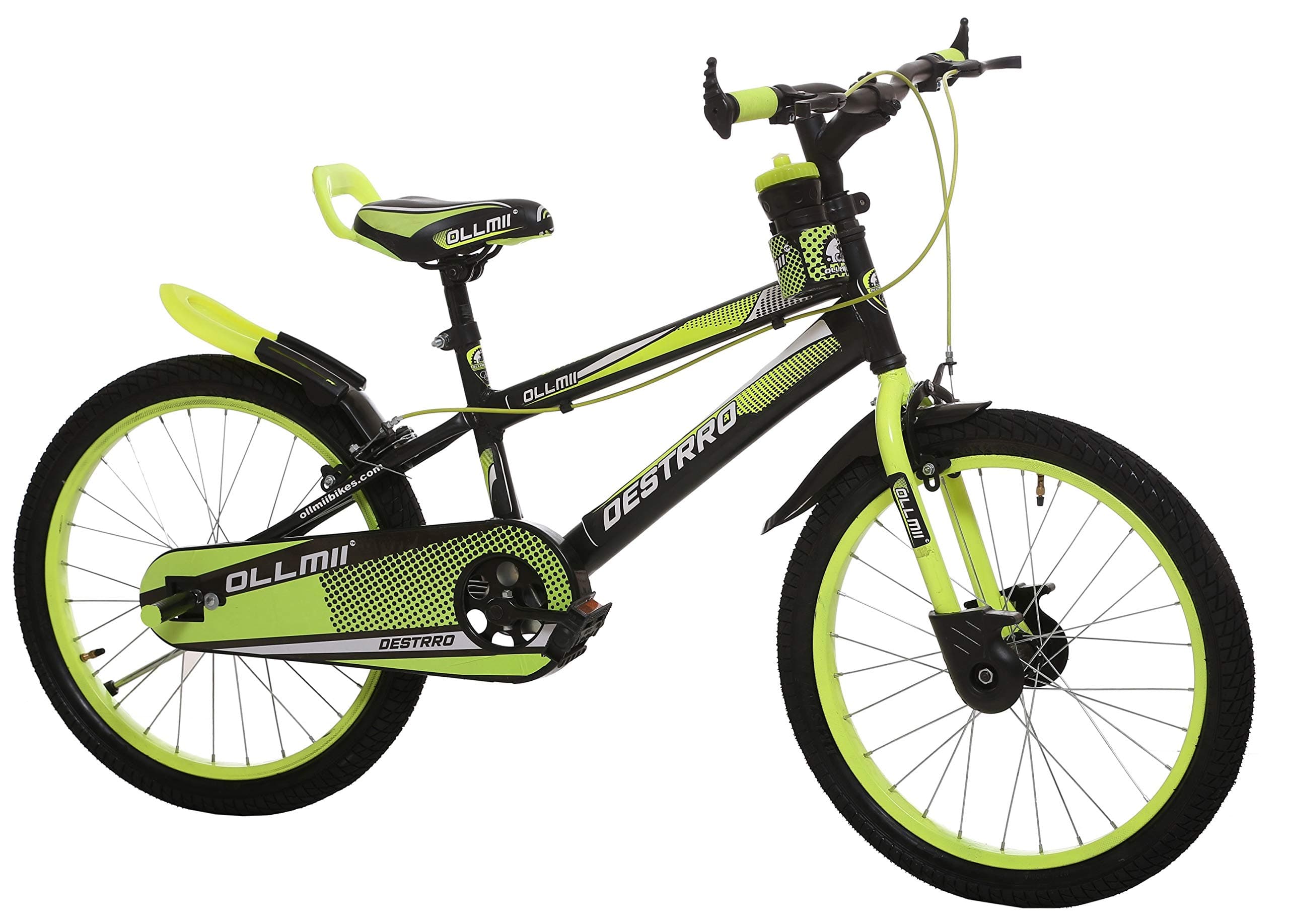 Ollmii Bikes Destro Steel Kids Cycle 20 inches Neon Green and Black for 7 to 10 Years