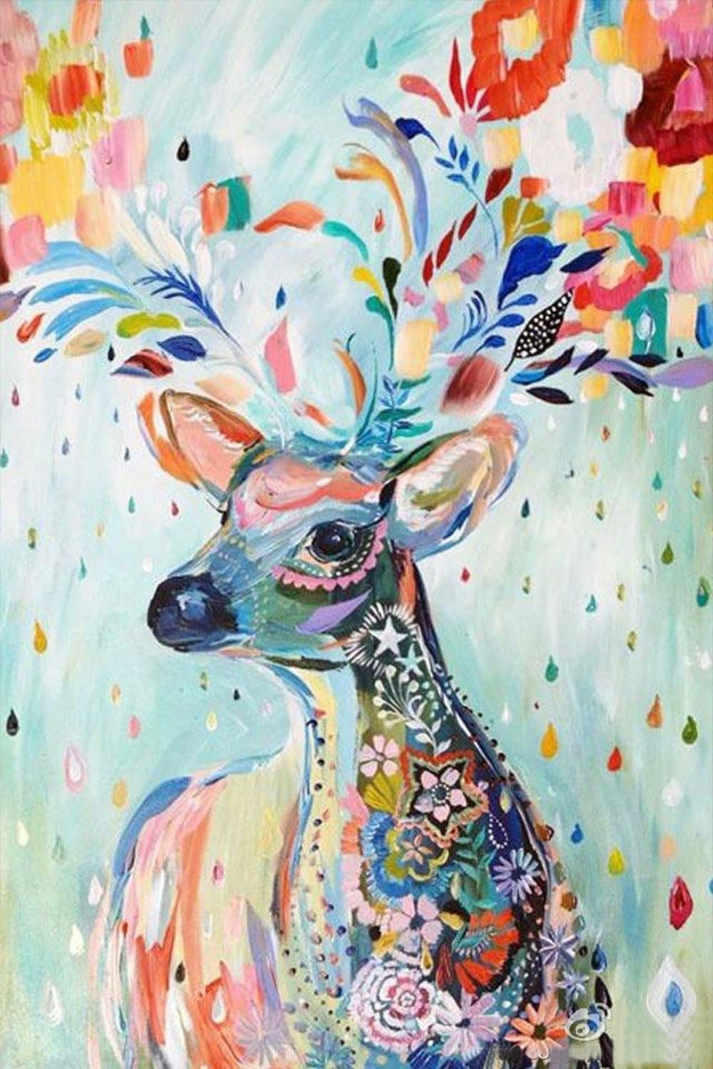 Jigsaw Puzzles Wooden for Adults 1000 Piece Watercolor Elk