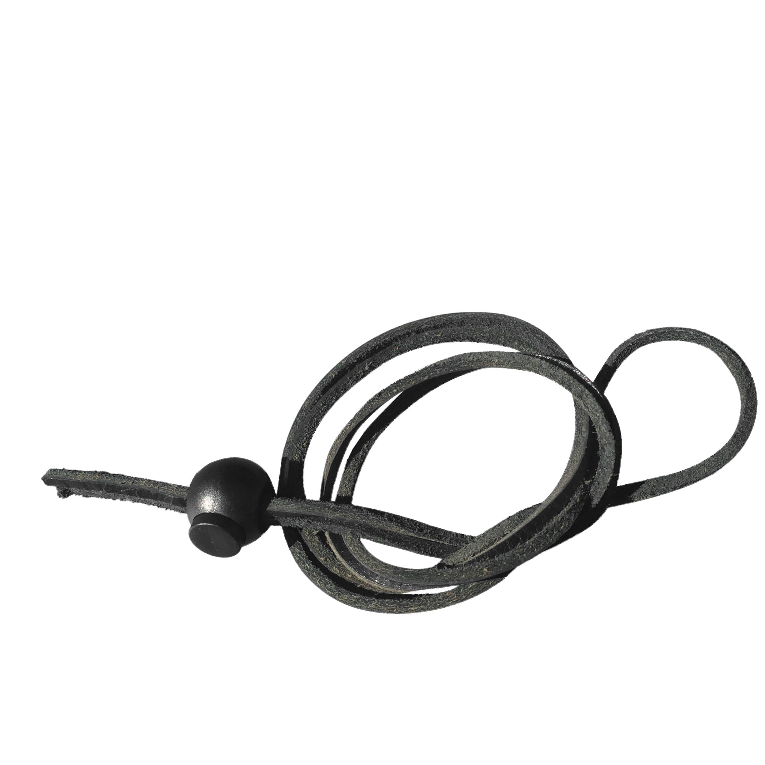 PIROITHat Wind Strap, Chin strap for Tarp Hat,Adjustable chin cord for hat (Black supple leather 3mm square)