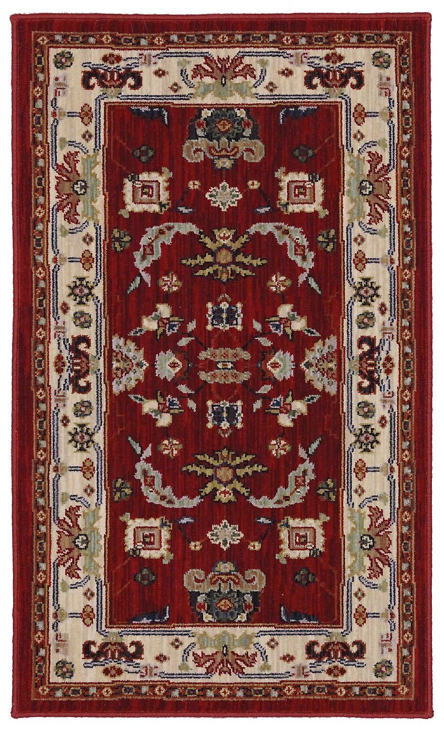 Karastan Crossroads Powell Rug, 2-Feet 5-Inch by 4-Feet, Garnet
