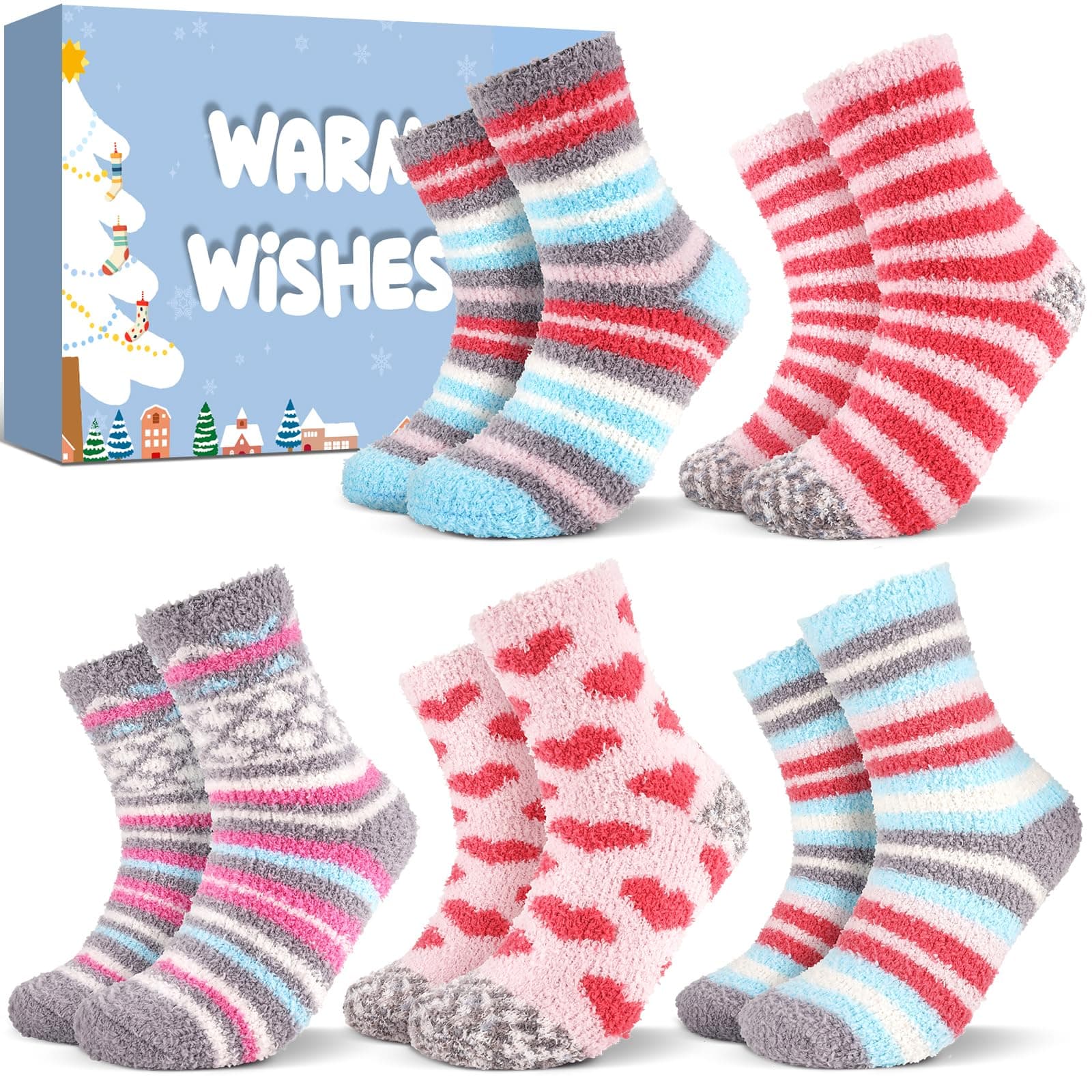 Stocking Fillers Women Fluffy Socks: Cosy Bed Socks for Women Ladies Sock 4-7, Xmas Gifts for Her Mum Sister Presents, Secret Santa Gifts Stocking Fillers for Teenage Girls Christmas Presents