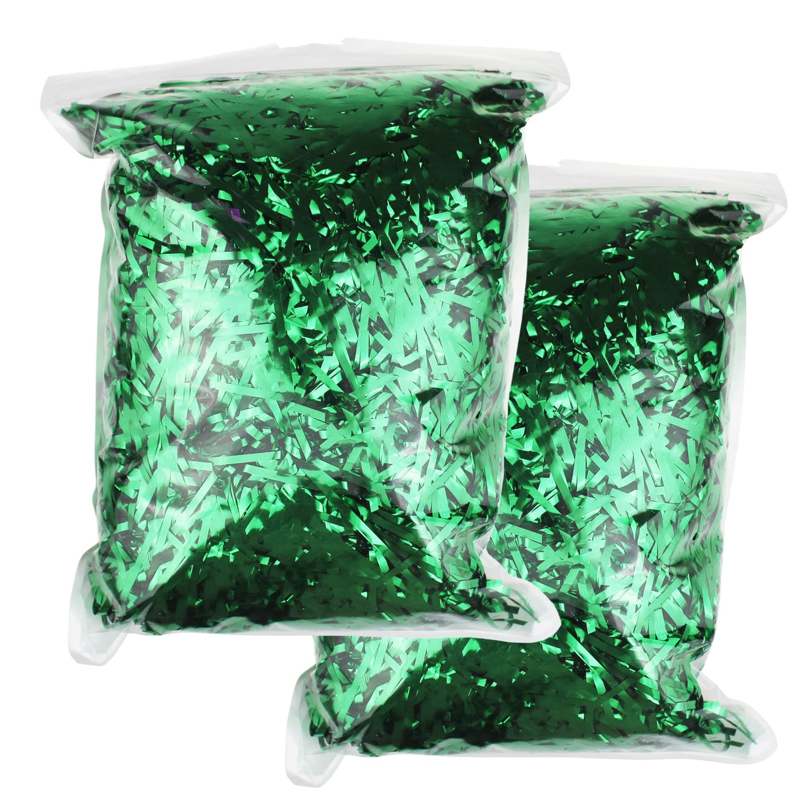 1LB PP Hamper Shreds & Strands Shredded Crinkle Confetti for DIY Gift Wrapping & Basket Filling (Green)