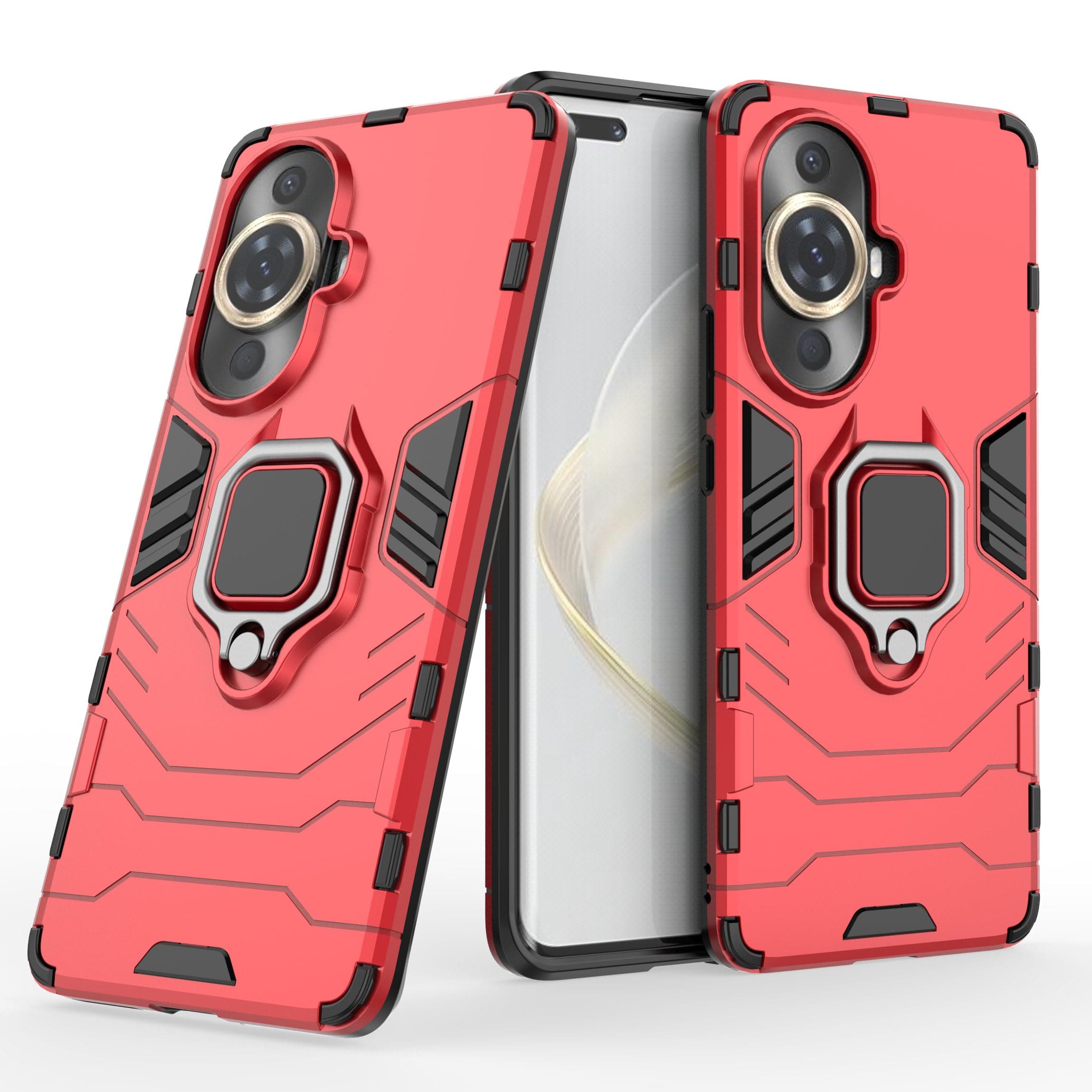 Case for Huawei NOVA 11 PRO/NOVA 11 Ultra,Hybrid Heavy Duty Protection Shockproof Defender Kickstand Armor Case Cover,Red