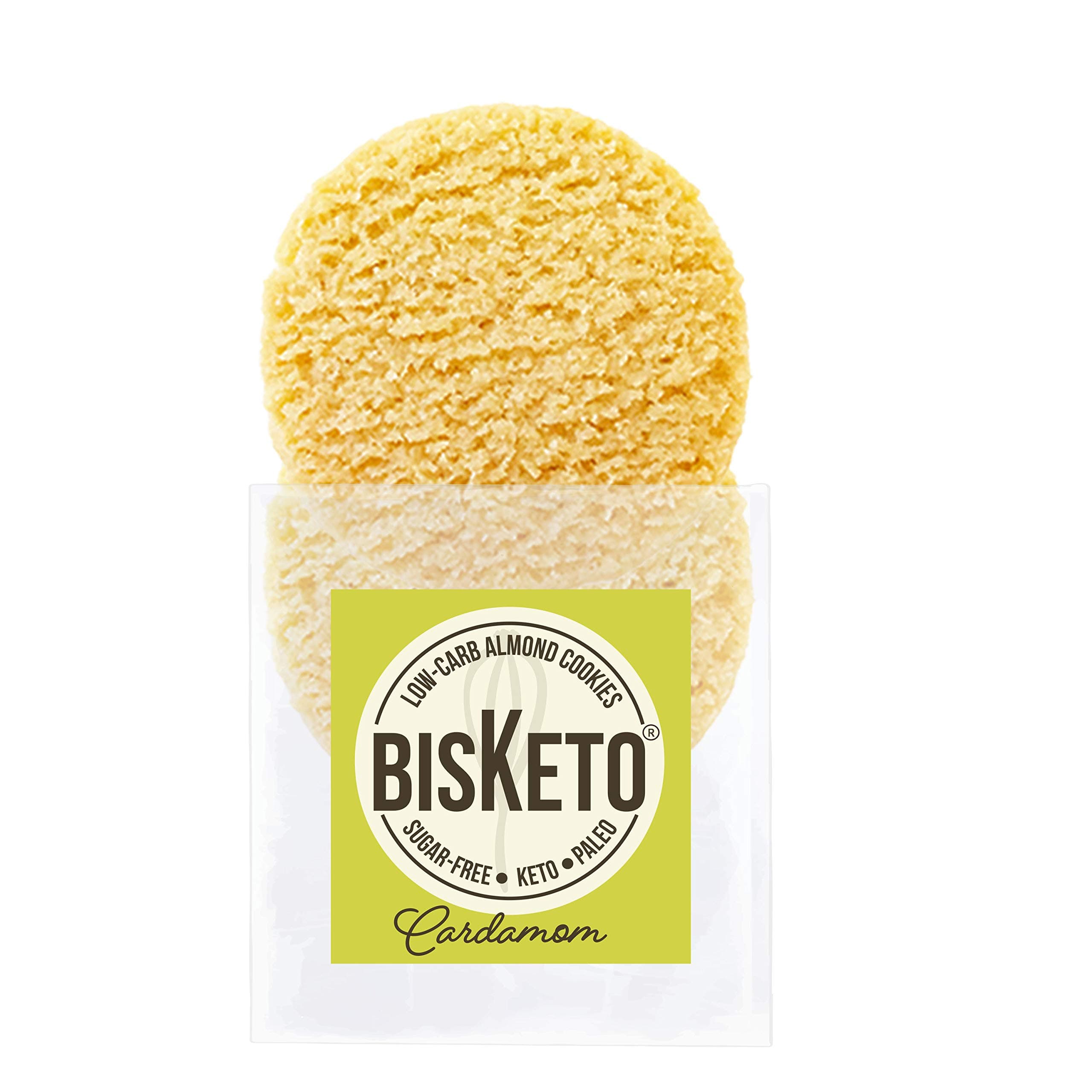 Low Carb Cookies BisKeto - Keto Snacks, Low Net Carbs, No Sugar, Gluten & Grain Free, Ketogenic Diet Friendly & Healthy Snack Food - Box with 6 Packs,12 Cookies (Cardamom)