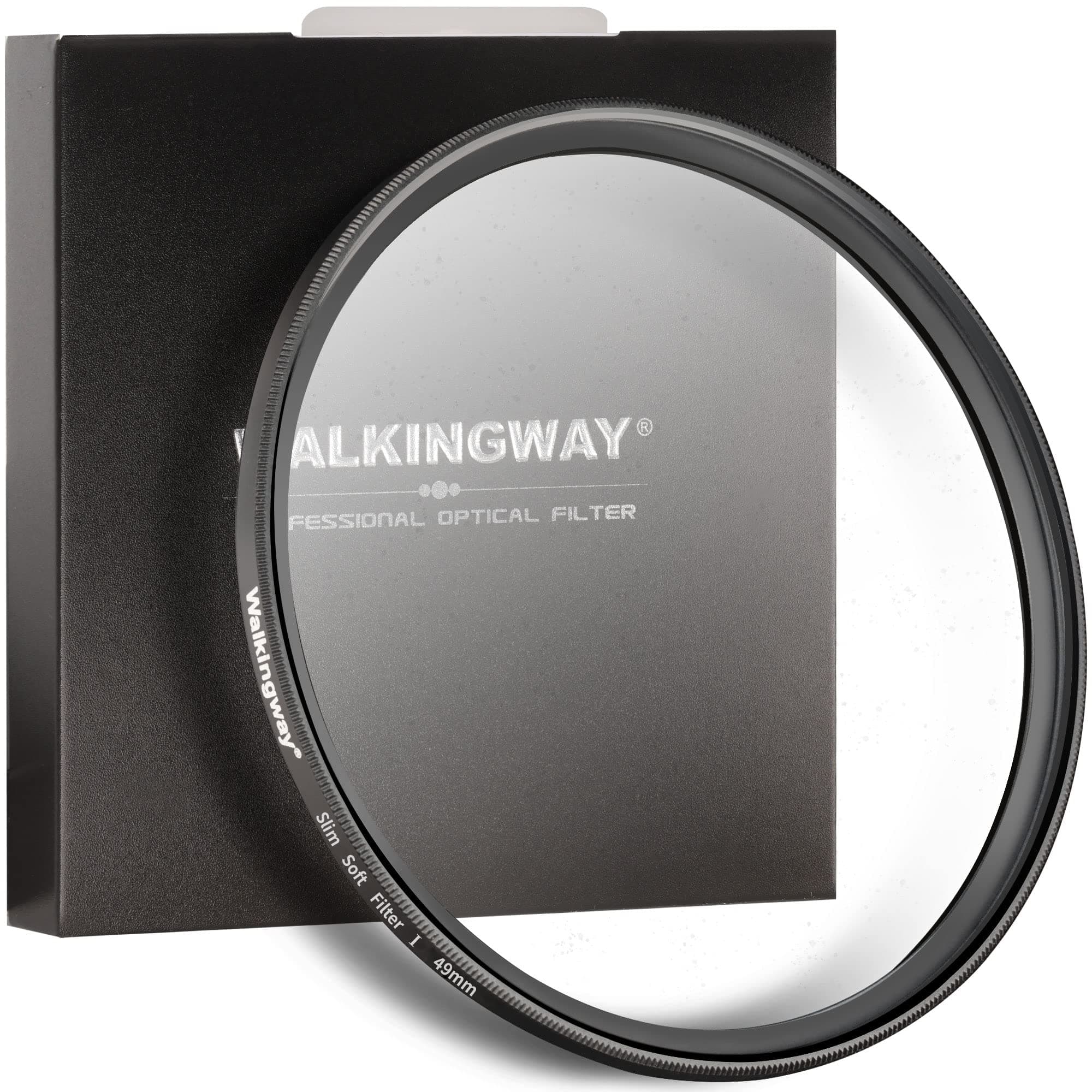 Walking Way 49MM Soft Focus Filter White Pro Mist Diffusion Filter Dreamy Fog Effect Circular Lens Filter Softening Diffuser for Digital DSLR Camera and Video(Light-Soft 1, 49MM)