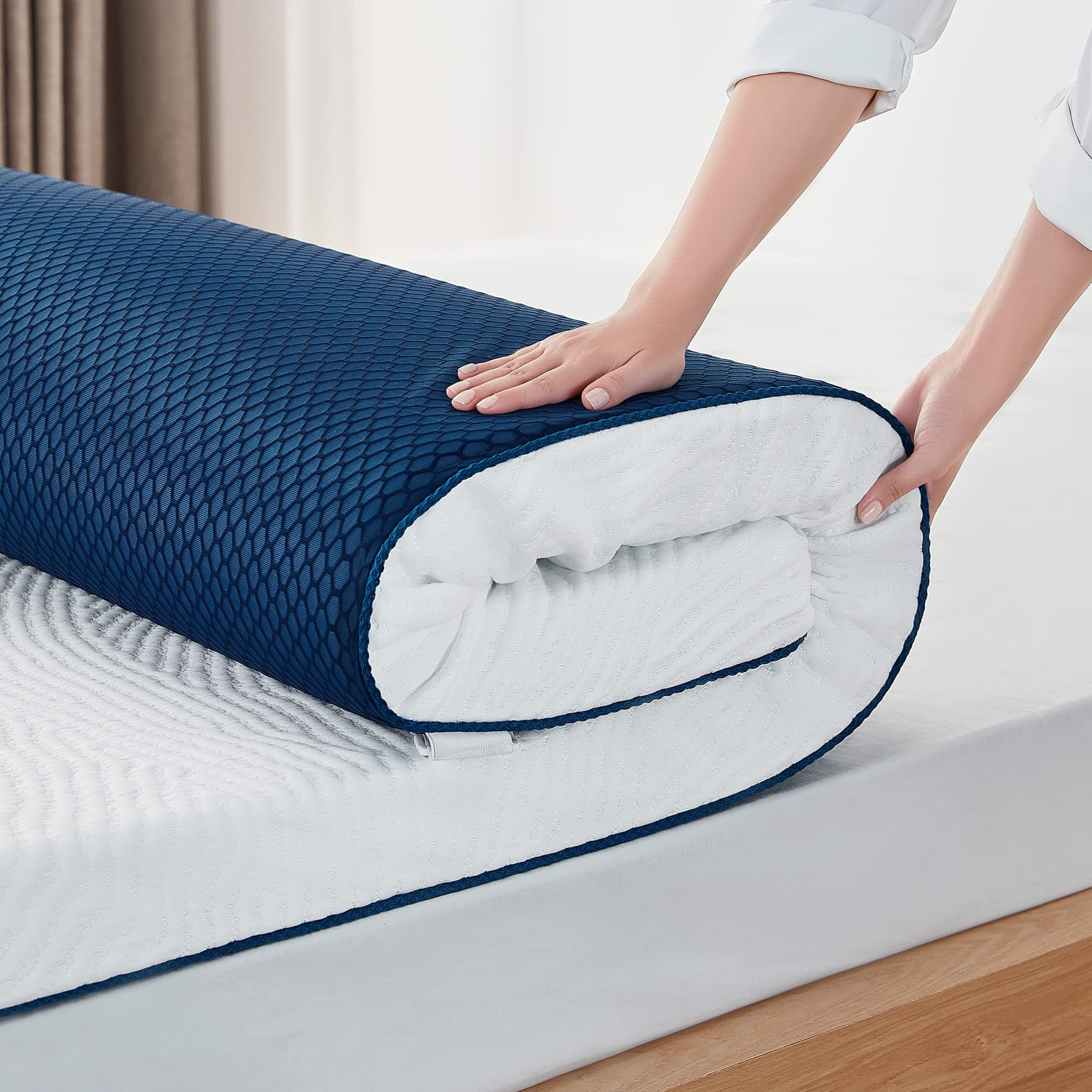 3 Inches Twin Memory Foam Mattress Topper, Cooling Gel-Infused Swirl Memory Foam, Soft Bed Topper with Tencel™ Cover, CertiPUR-US and Oeko-TEX Certified, 74" L * 38" W * 3" H