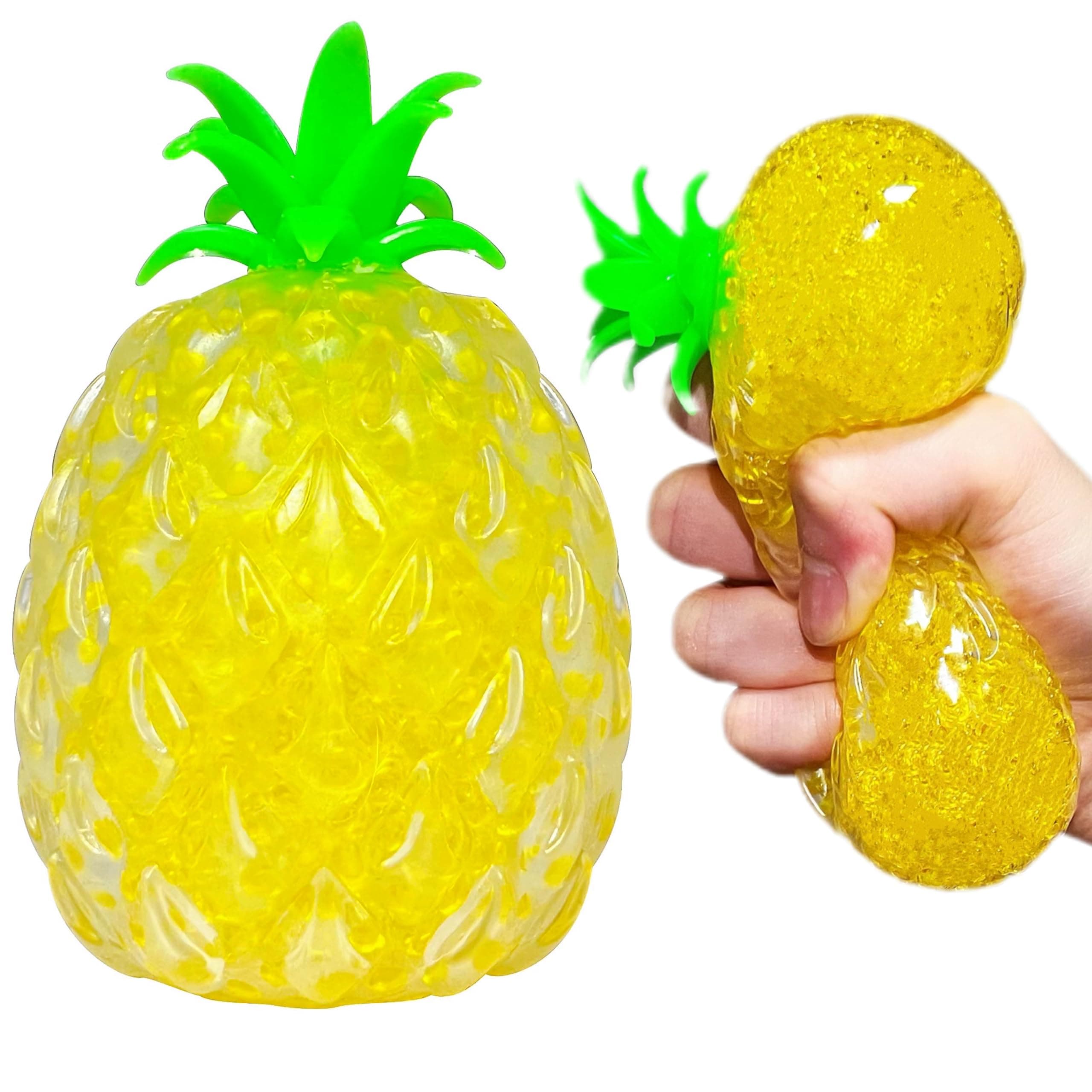 Pineapple Squishy Stress Balls (1 Pack) Stretchy Fruit Stress Relief Squishy Ball for Adults, Vase Filler, Home Decoration, Ideal for Relax, Focus, Christmas Decoration, Easter Basket Stuffers