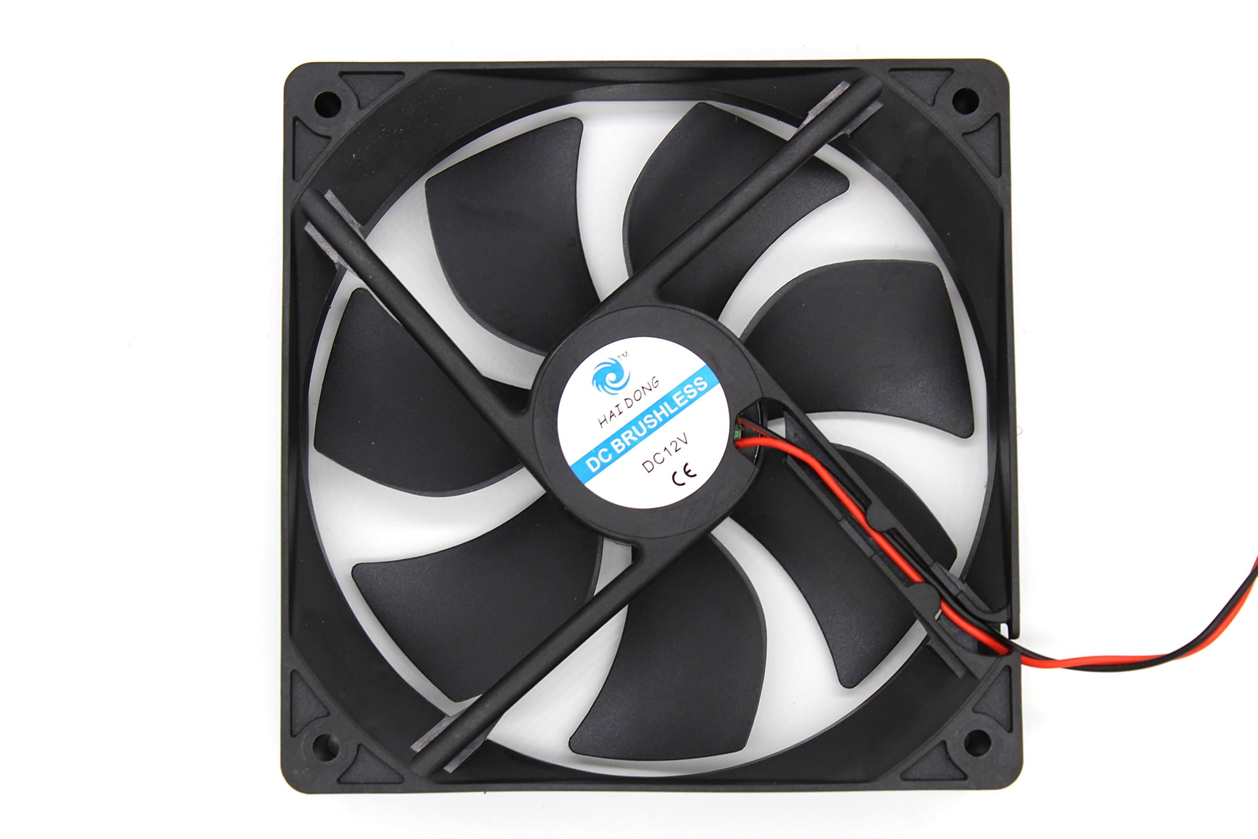 DC 12V 120mmx120mmx25mm 7 Vanes PC CPU Computer Cooling Fan w Metal Finger Guard