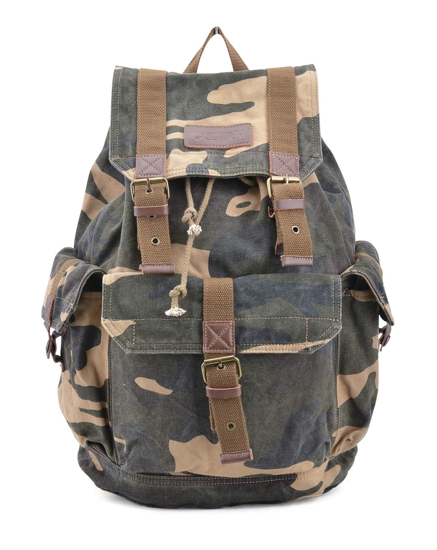 Gootium Canvas Backpack - Vintage Outdoor Rucksack Travel Day Pack