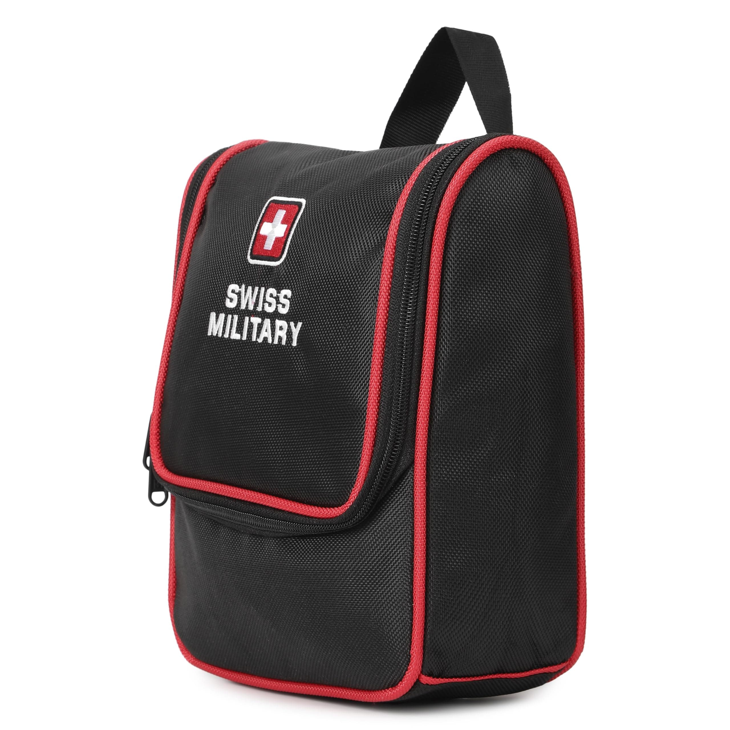 Toiletry Bag for Men and Women, Travel Organizer Pouch, Water-Resistant Polyester, Multiple Compartments with Quick-Access Pocket, Durable Zippers, Lightweight 3L Capacity, Black