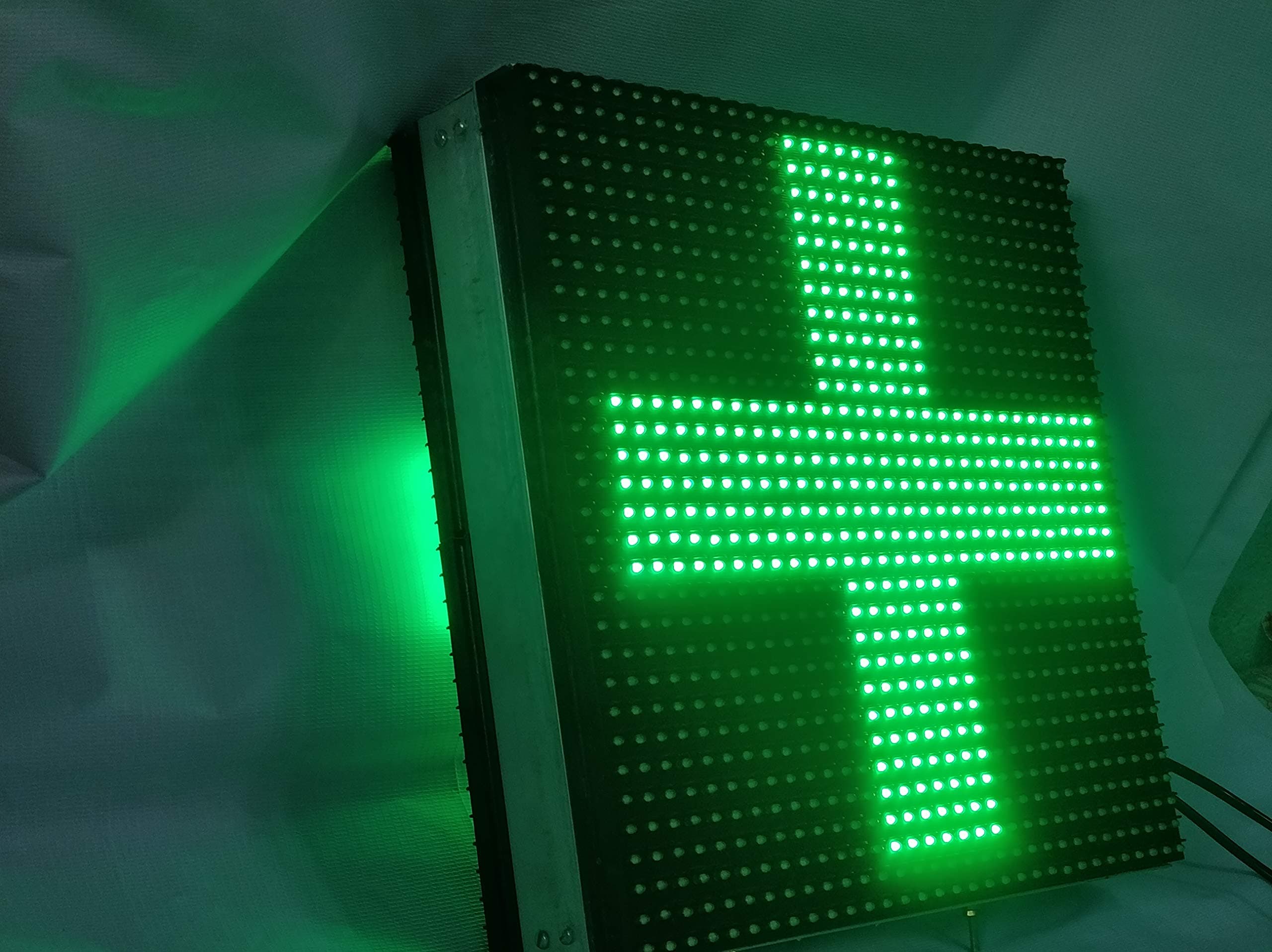 AL-QURAISH P10 Led Running/Scrolling Plus Sign Programable Text Message Display Board WI-FI (GREEN, 1FT. × 1FT. BOTH SIDE)