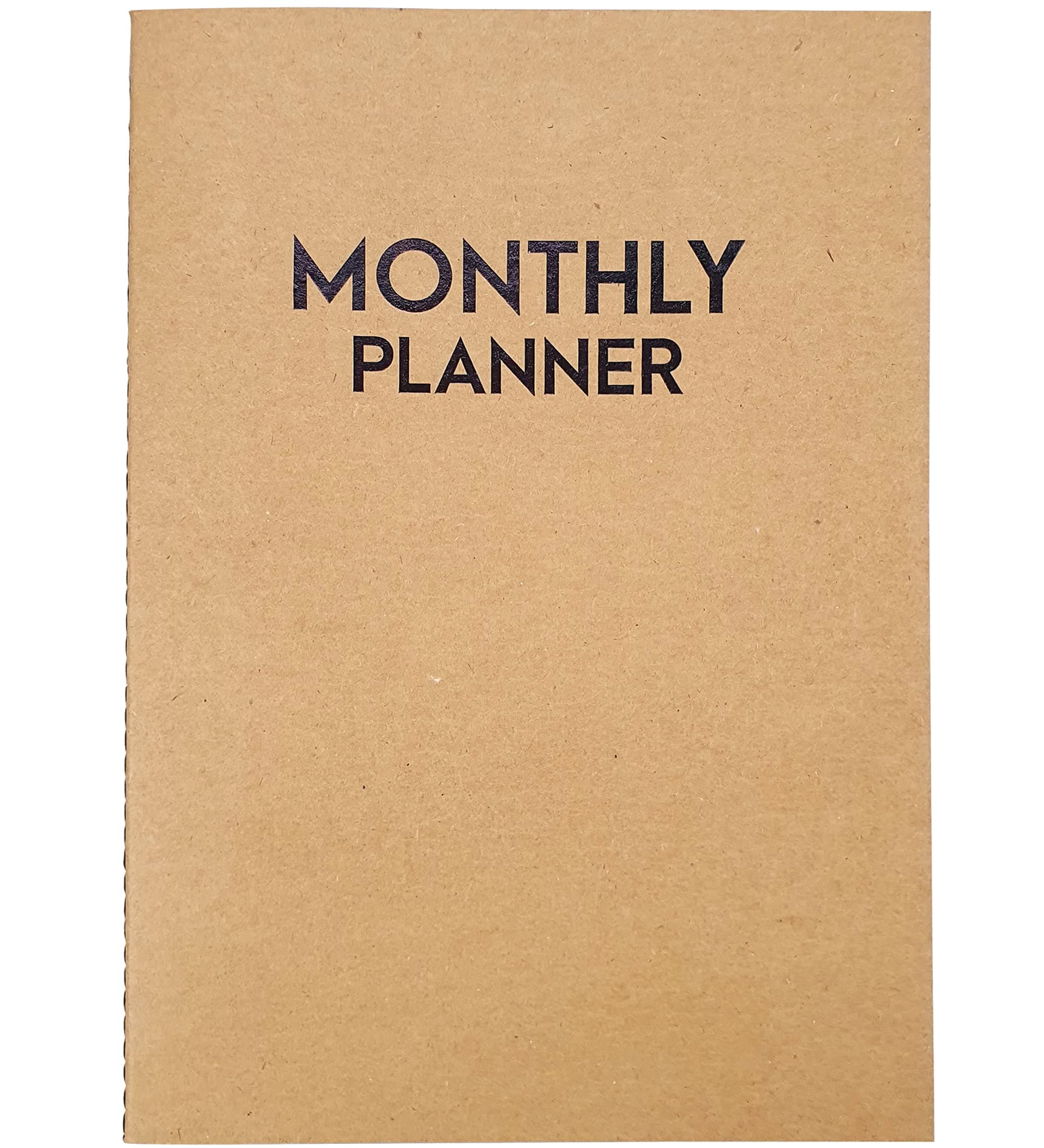 Undated Big Large Monthly Planner - Blank Calendar Book and Organizers 8.5 x 11 Inches - Kraft