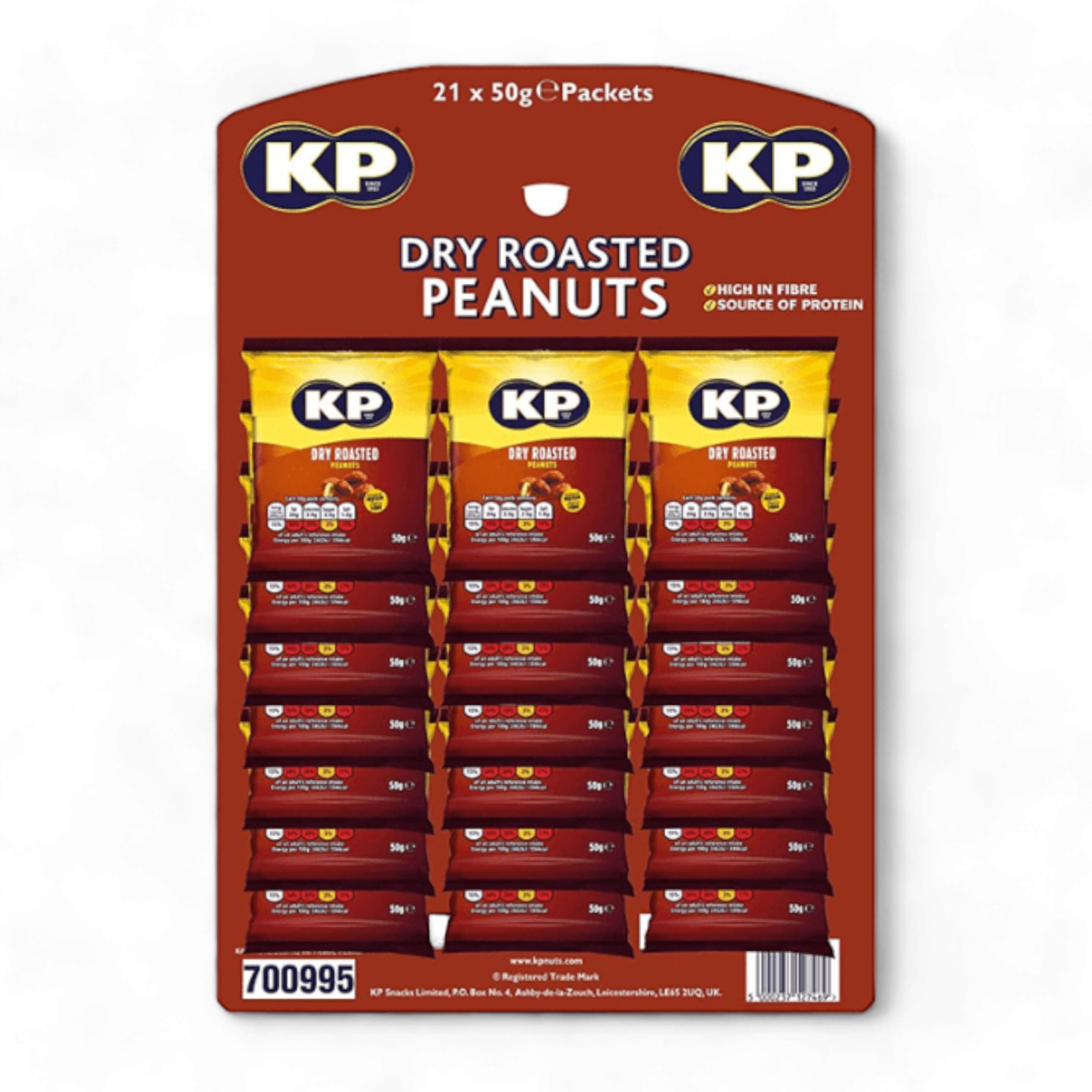 KP Pub Nuts Card - 21 Bags Dry Roasted Peanuts Card (50g of Each Pack)