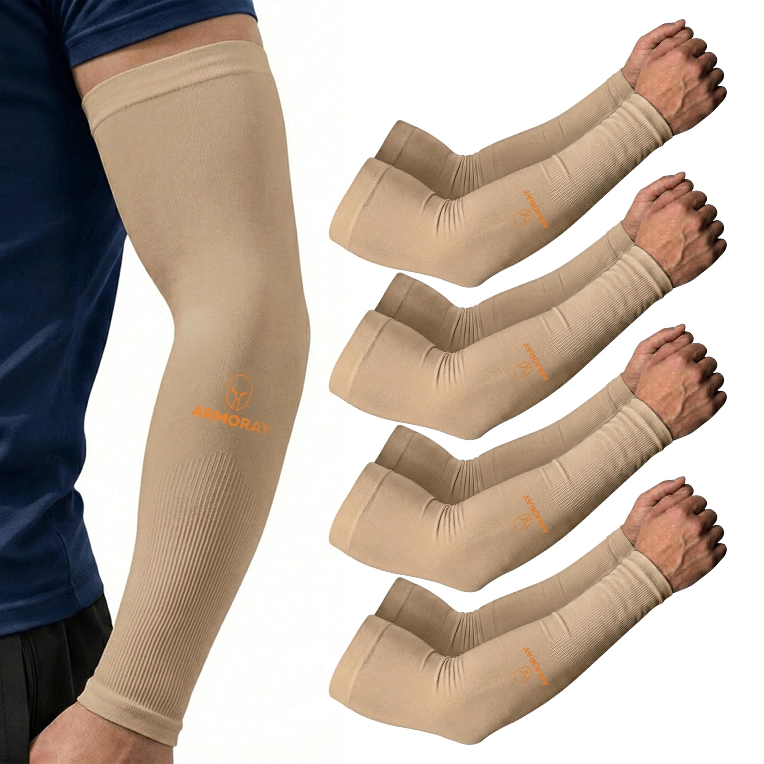 Arm Sleeves for Men and Women - UV Sun Protection Cooling Compression - Tattoo Cover Up Sleeve for Daily Wear & Work