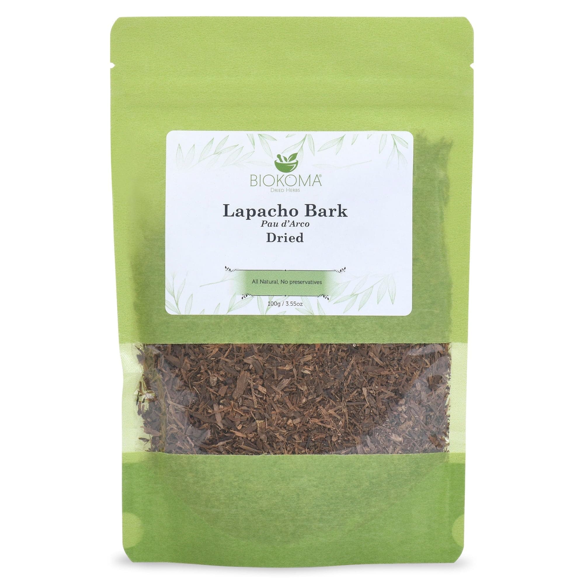 Lapacho Bark Pau d'Arco Dried Herb 3.55 oz - Loose Pau d'Arco Herbal Tea Bark - Pure Natural Caffeine Free - No Additives - No Preservatives - Kosher