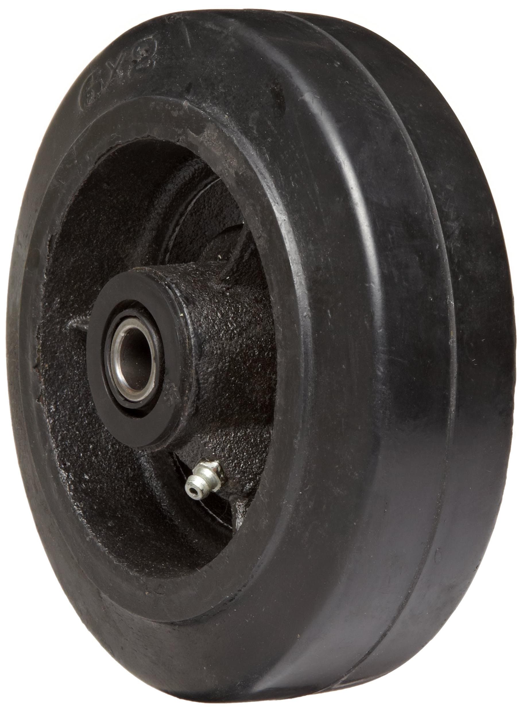 EZ Roll WEZ-0620-MORR 6" Diameter X 2" Width Rubber Tread Cast Iron Core Wheel, 500 lbs Load Capacity