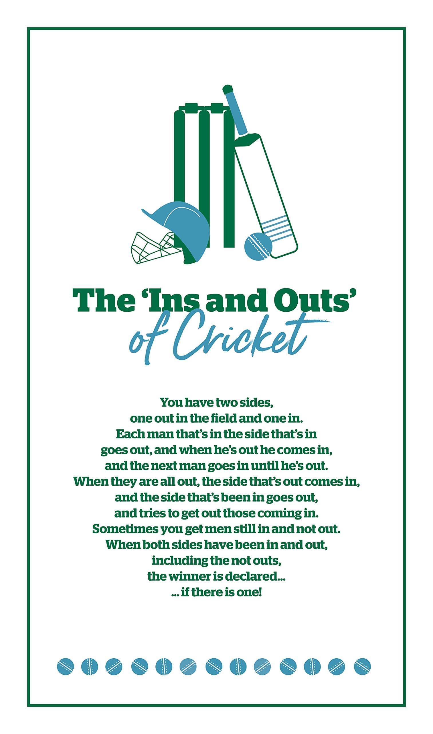 Ins & Outs Cricket Tea Towel