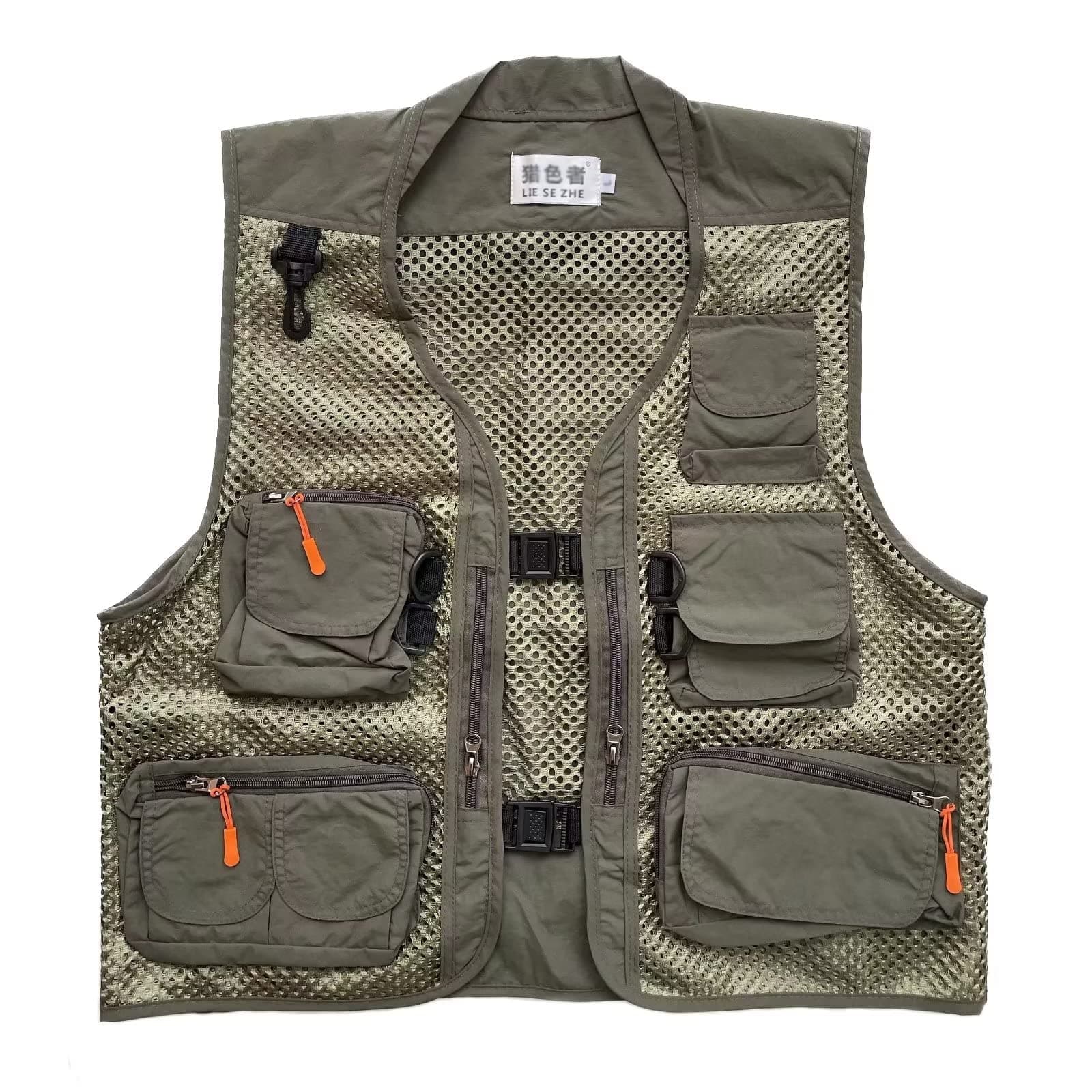 Men Mesh Breathable Multi-Pocket Vest Outdoor Travelers Fly Fishing Photography