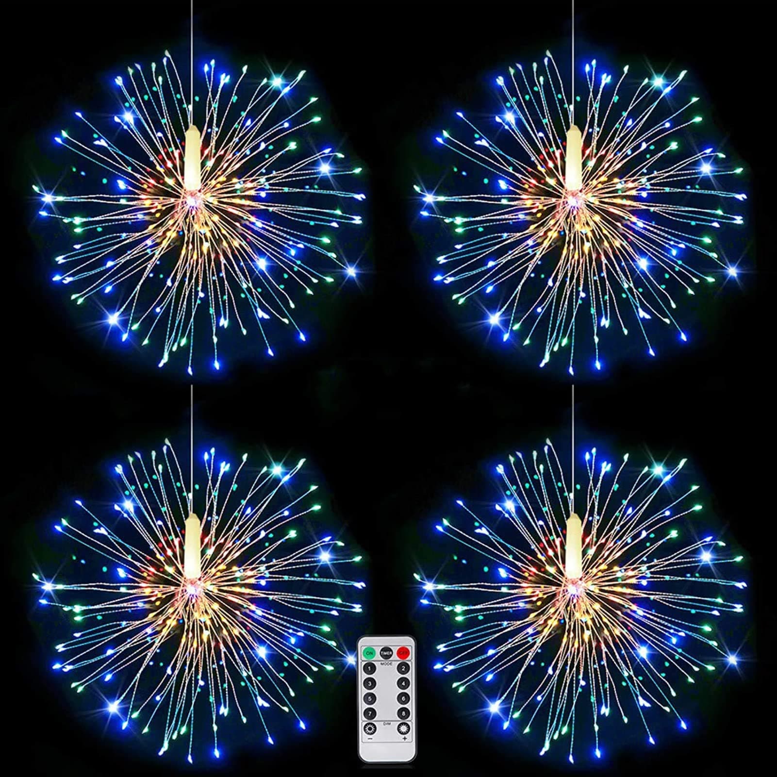 320Led Firework Lights Christmas Starburst Lights String Multicolored