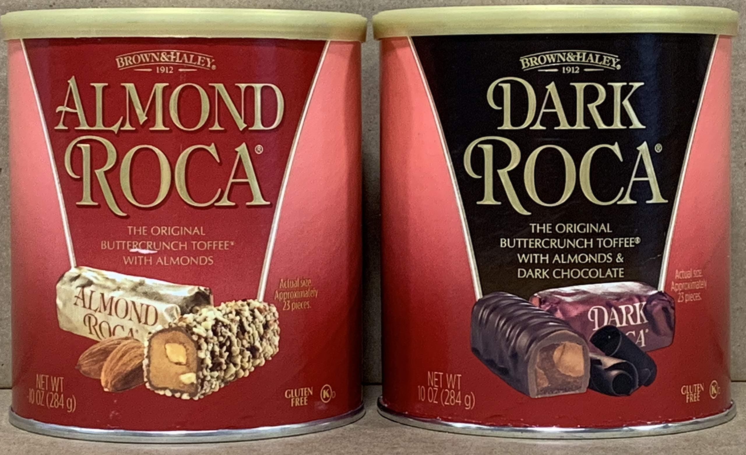 Almond Roca 10 Ounce Canister Variety Pack (Original and Dark Roca)
