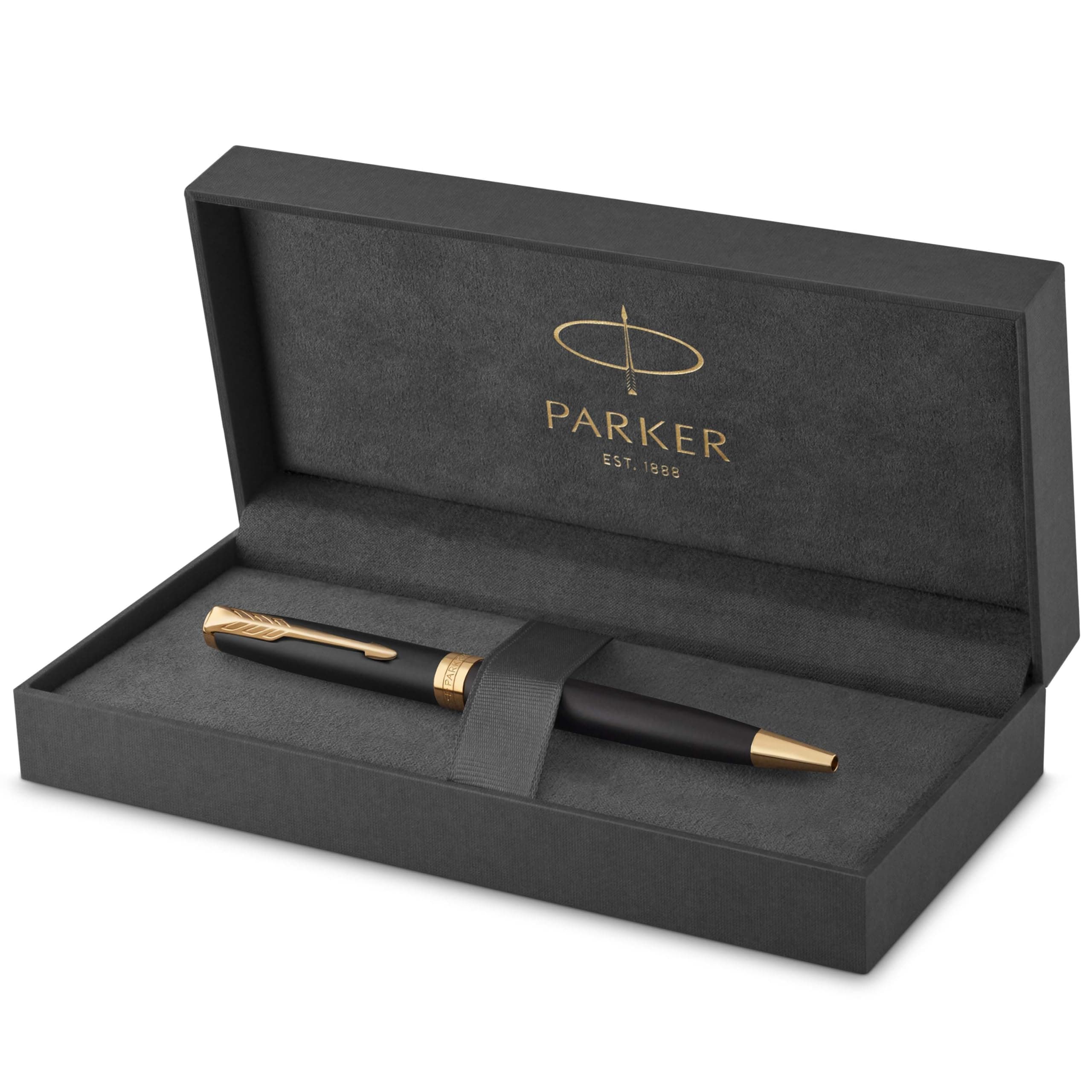 Sonnet Ballpoint Pen | Matte Black Lacquer with Gold Trim | Medium Point Black Ink | Gift Box
